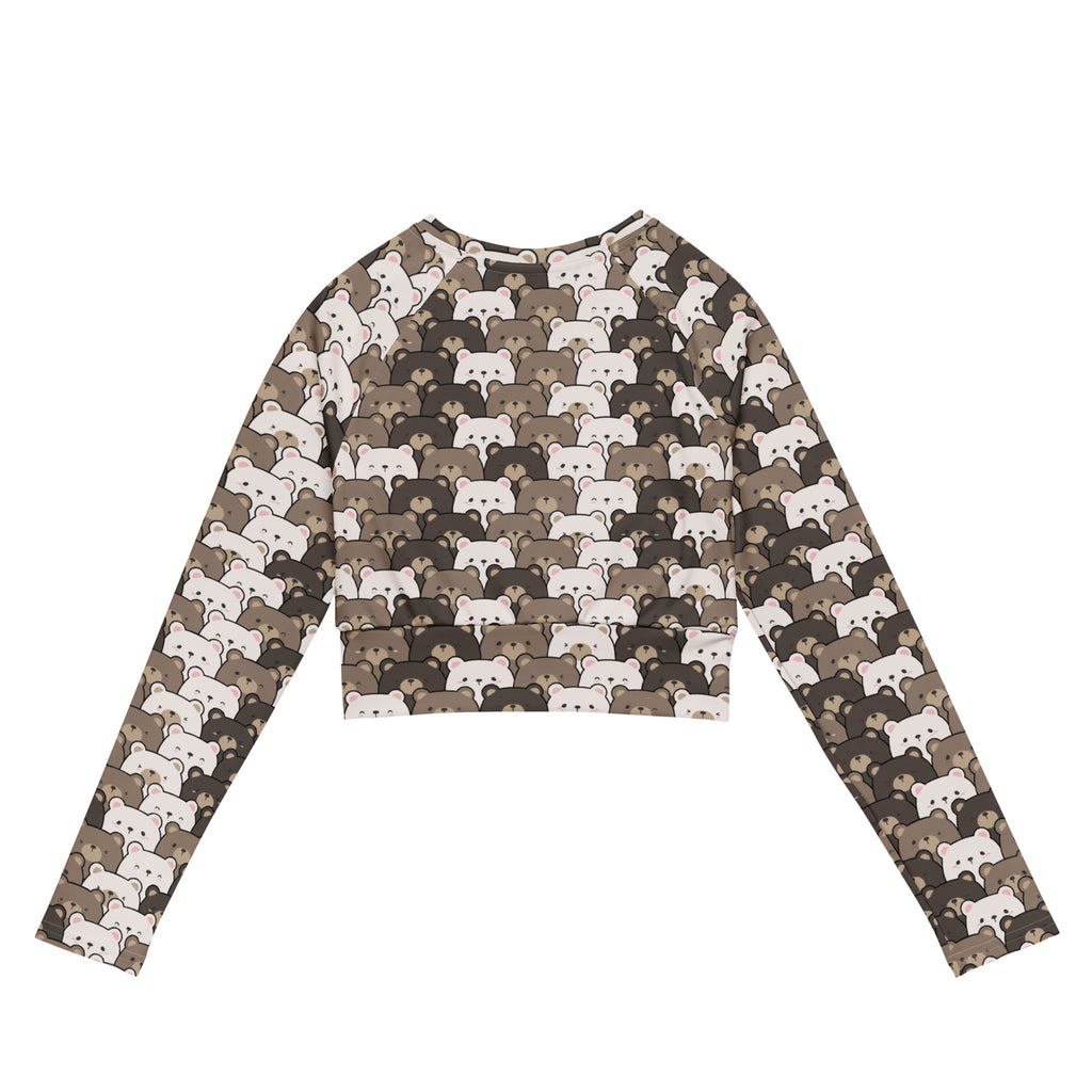 Women's Bear Face Long Sleeve Performance Crop Top