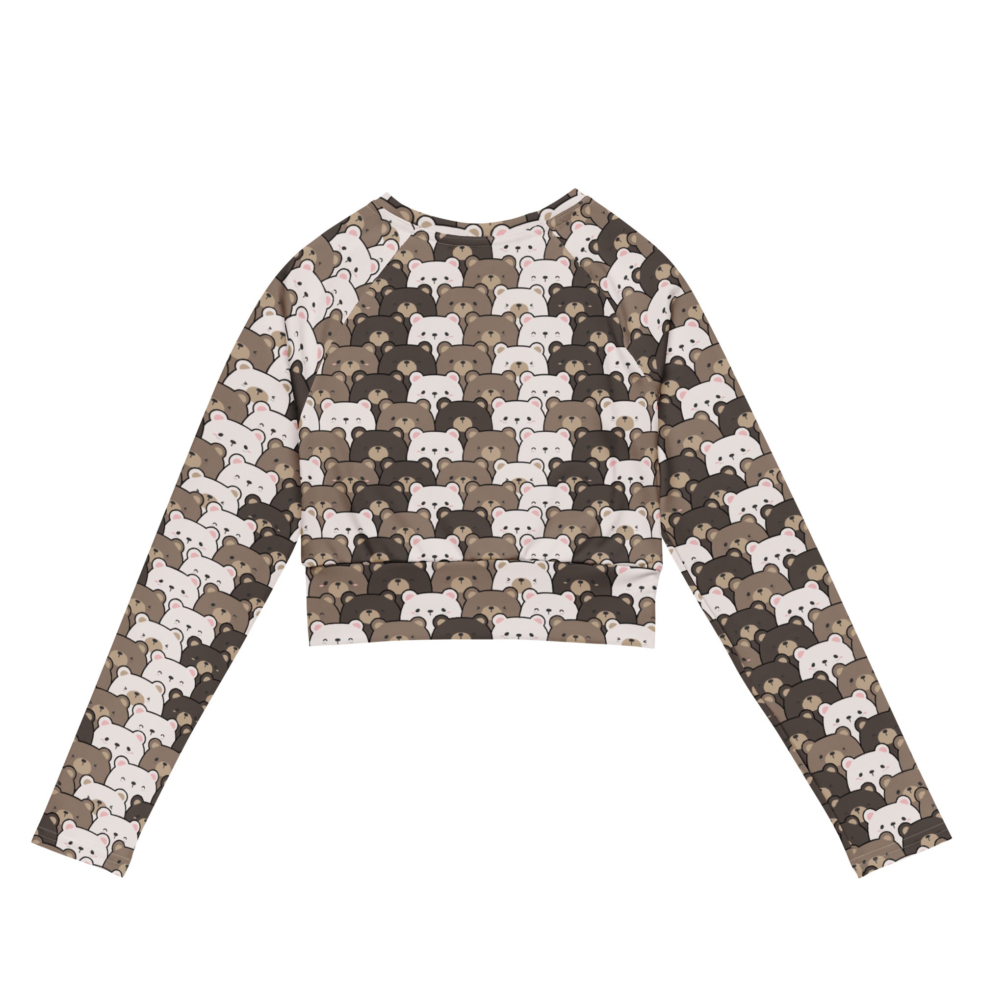 Women's Bear Face Long Sleeve Performance Crop Top