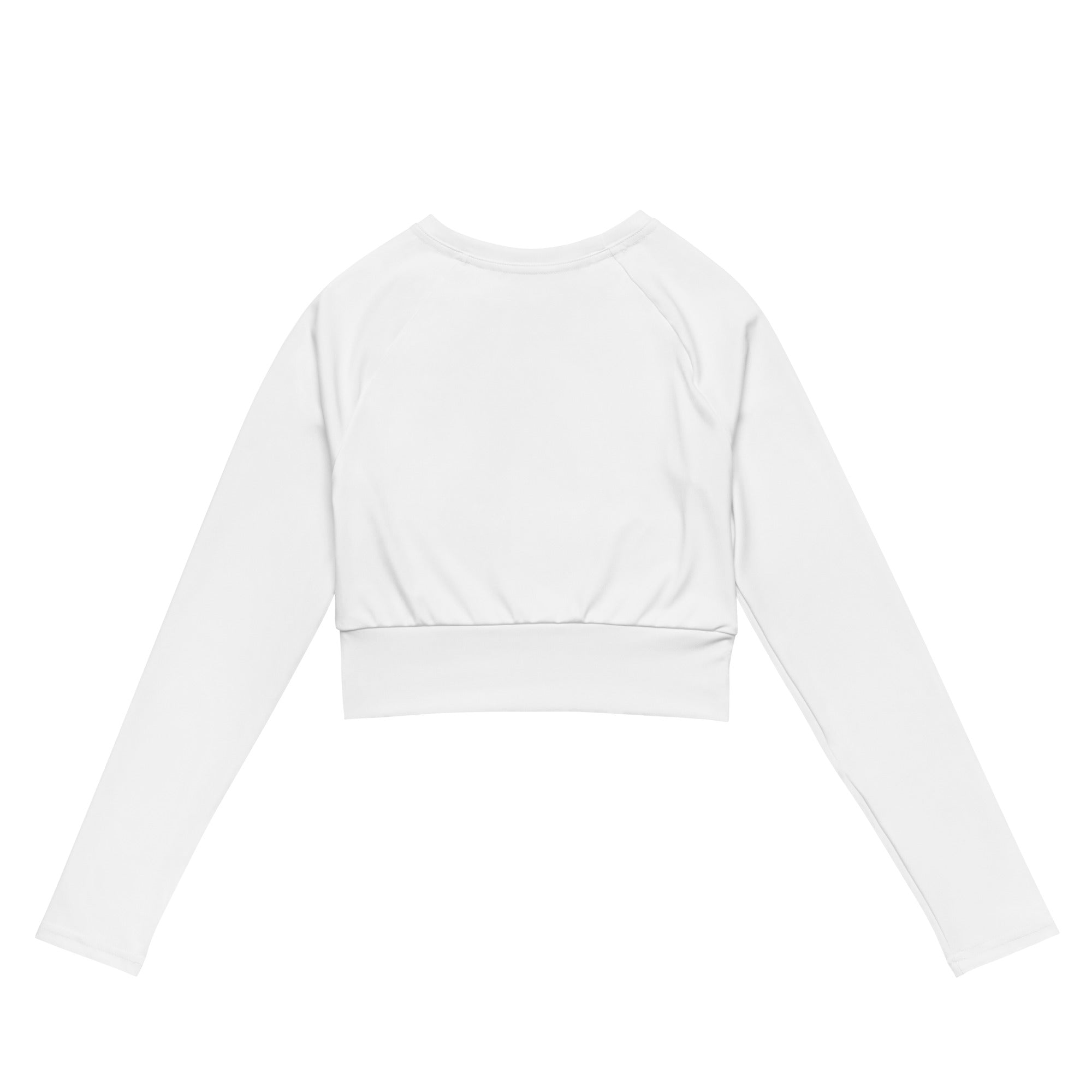 Women's White Long Sleeve Performance Crop Top