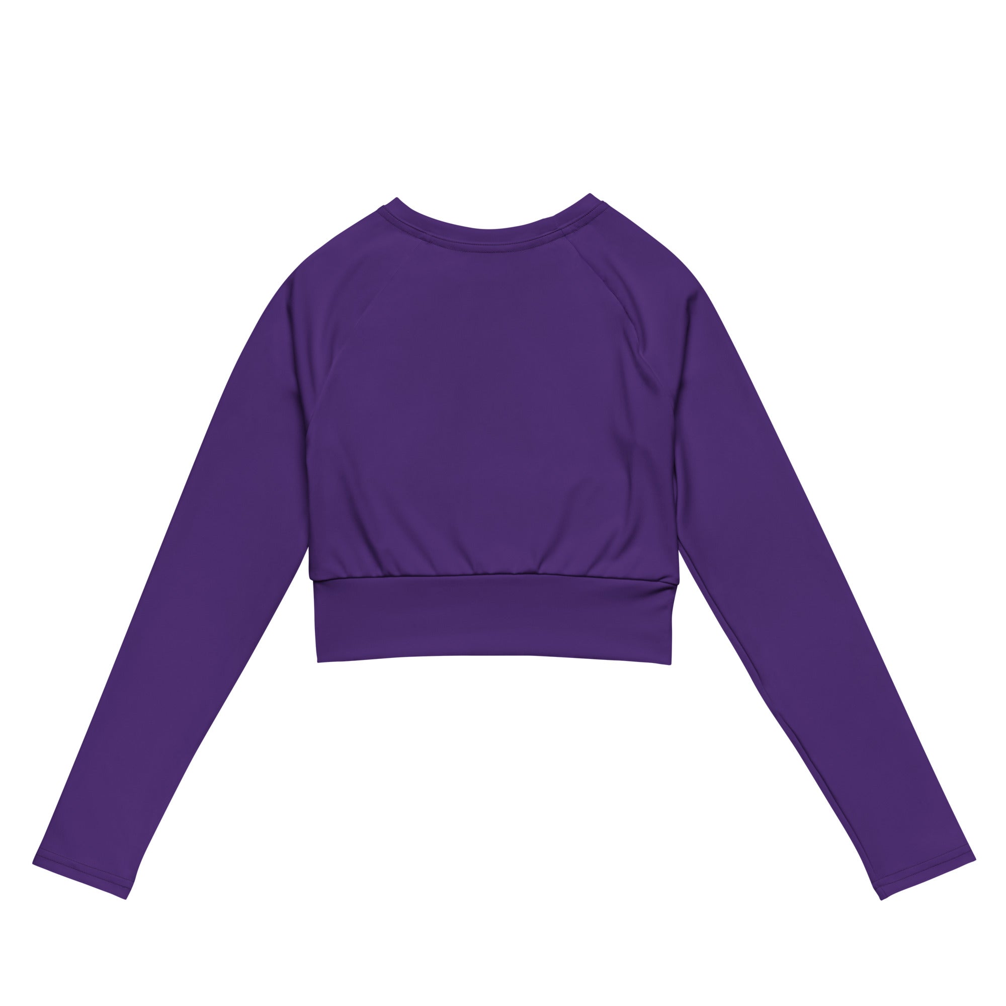 Women's Dark Purple Long Sleeve Performance Crop Top