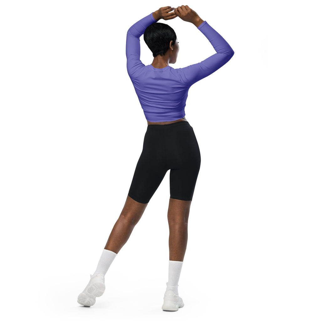 Women's Purple Long Sleeve Performance Crop Top