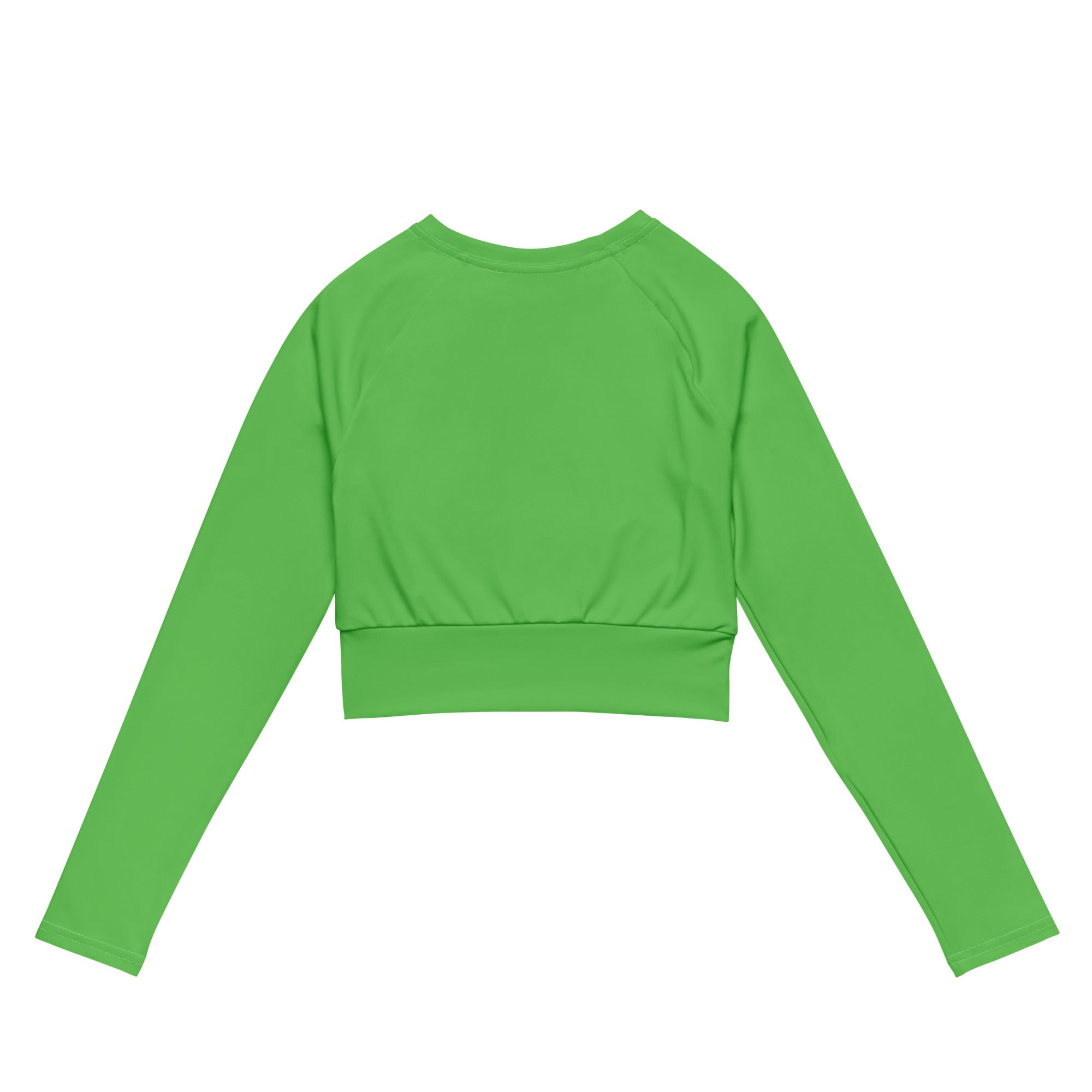 Women's Green Long Sleeve Performance Crop Top