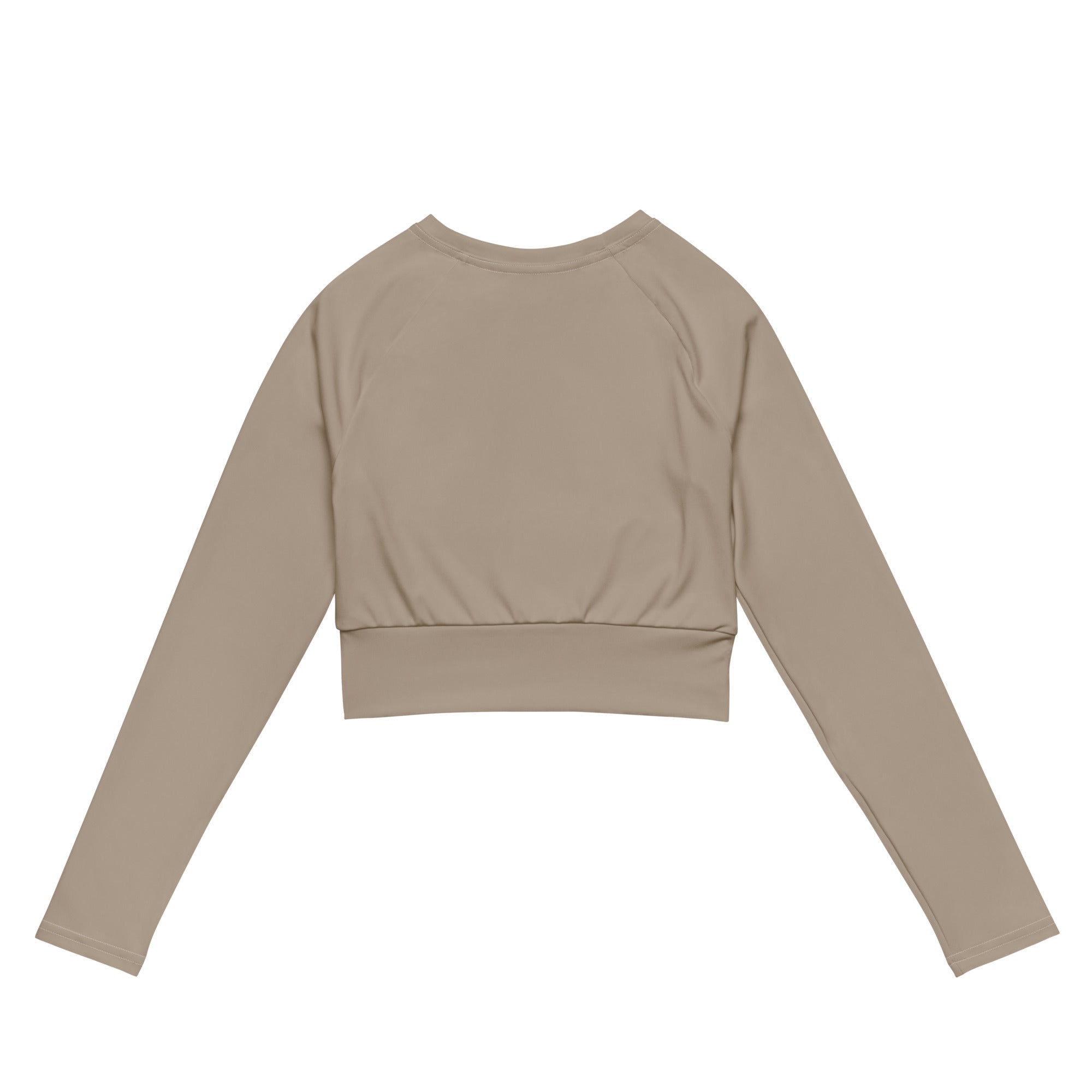 Women's Taupe Long Sleeve Performance Crop Top