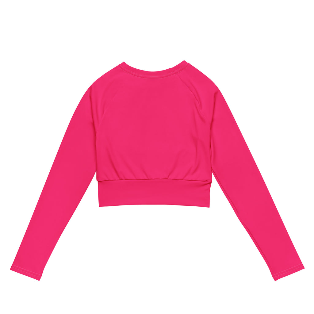 Women's Hot Pink Long Sleeve Performance Crop Top