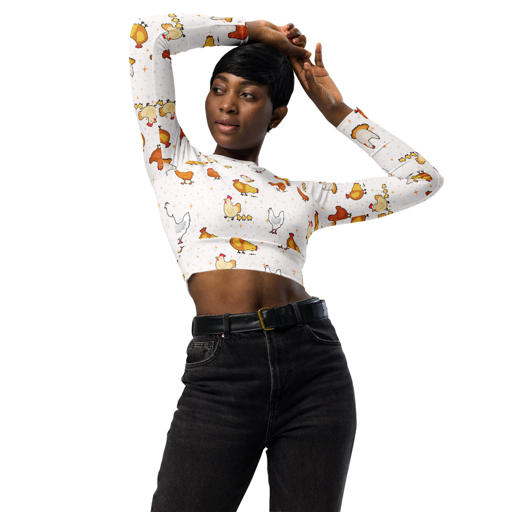 Women's Chicken Long Sleeve Performance Crop Top