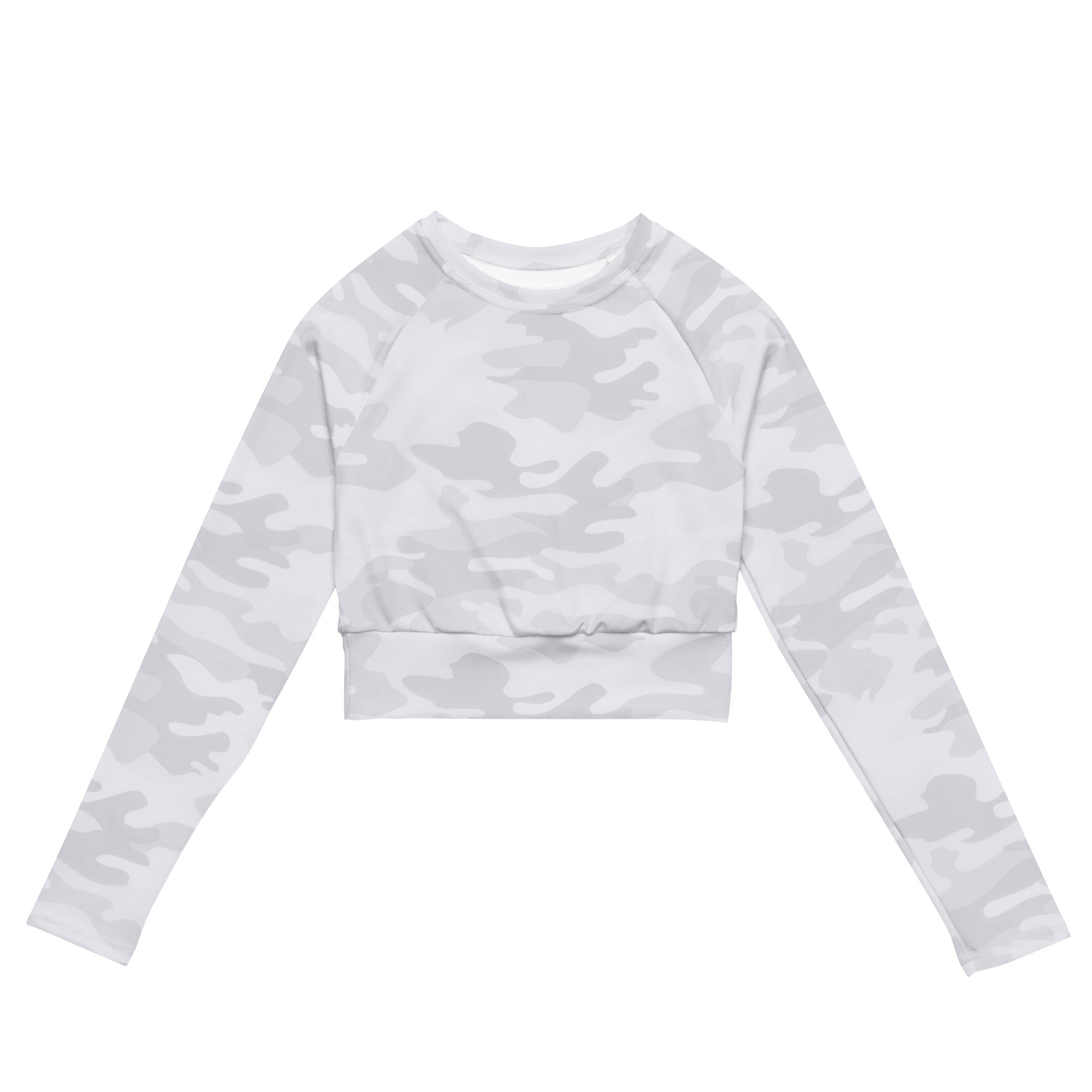 Women's Gray Camouflage Long Sleeve Performance Crop Top