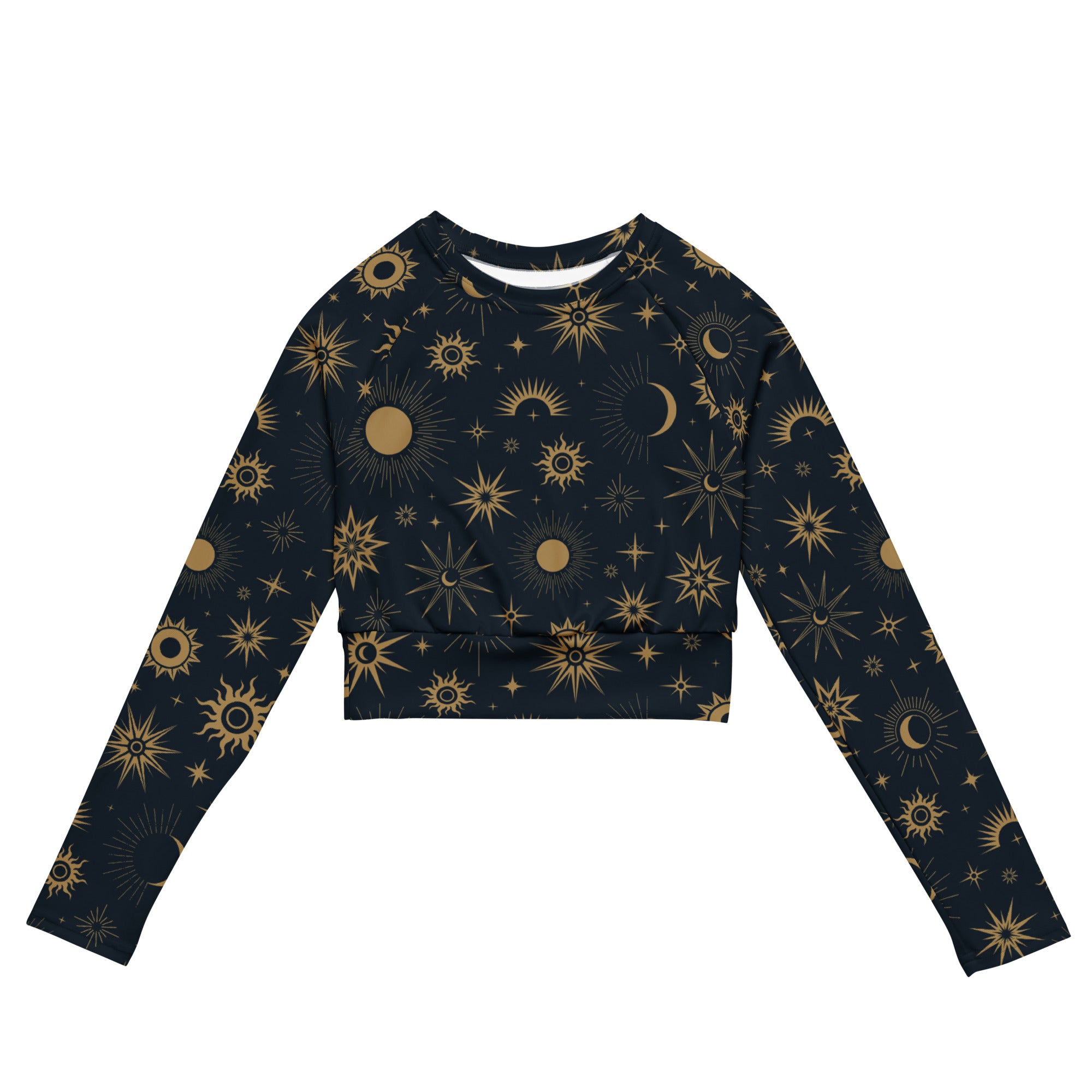 Women's Celestial Sun & Moon Long Sleeve Performance Crop Top