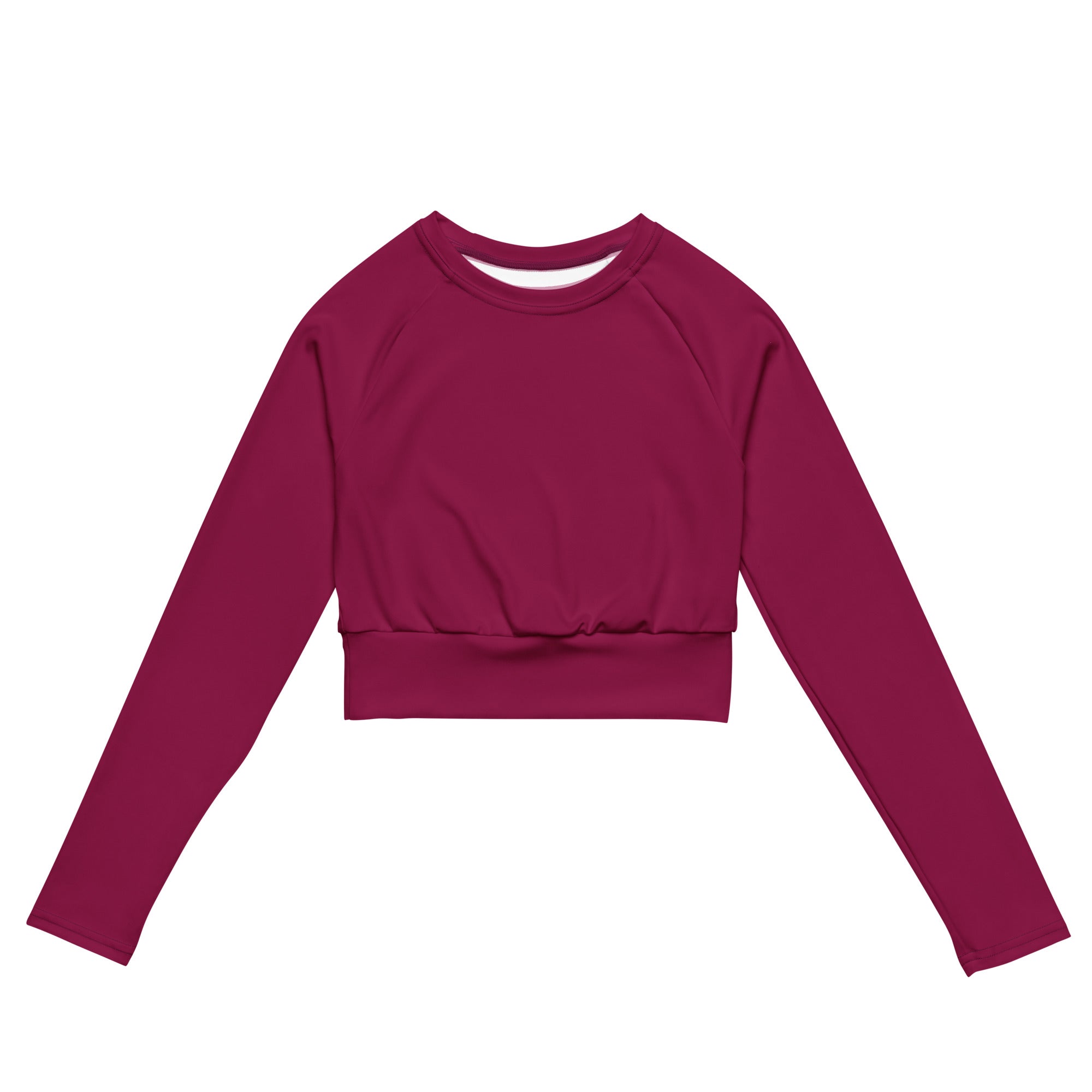 Women's Deep Magenta Long Sleeve Performance Crop Top