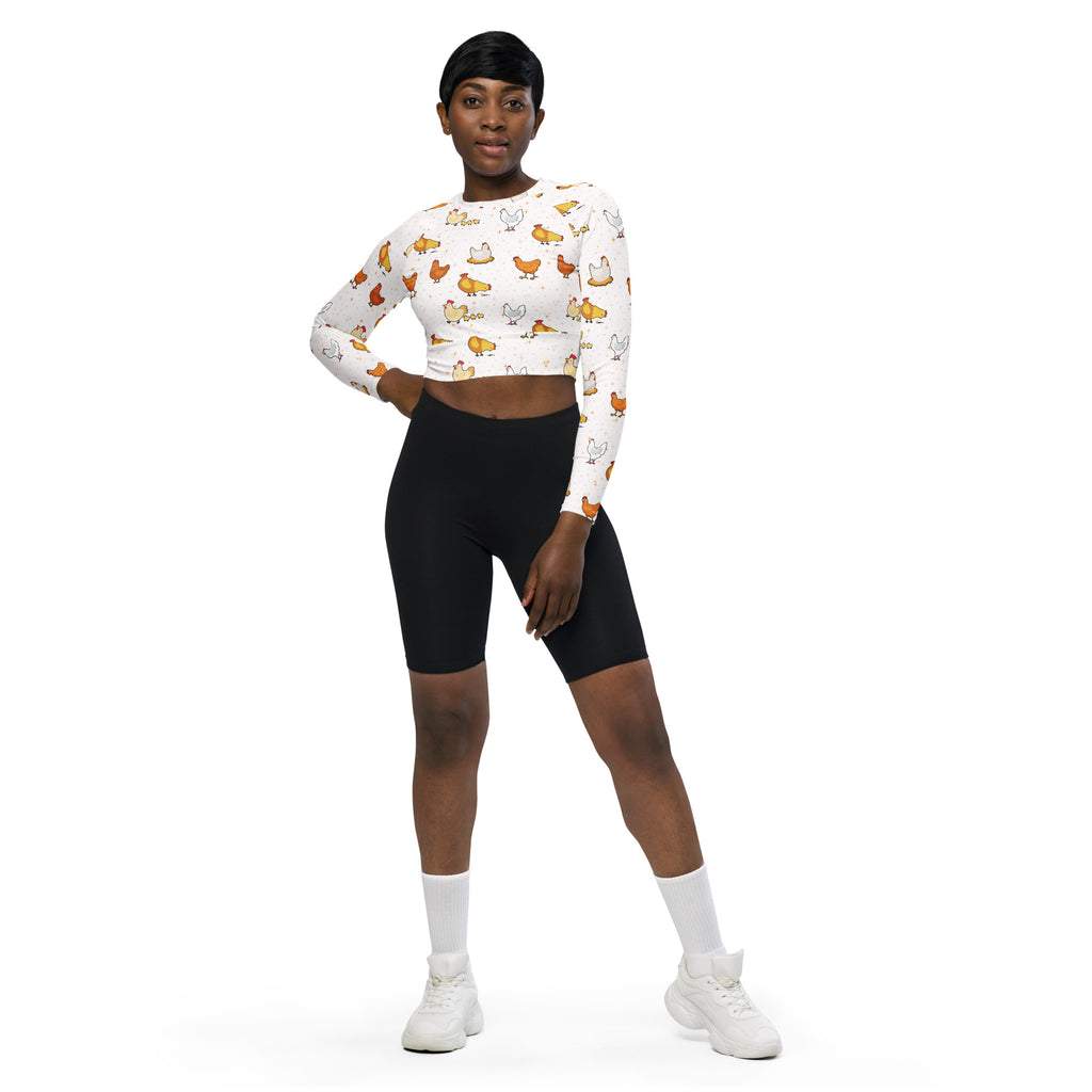 Women's Chicken Long Sleeve Performance Crop Top