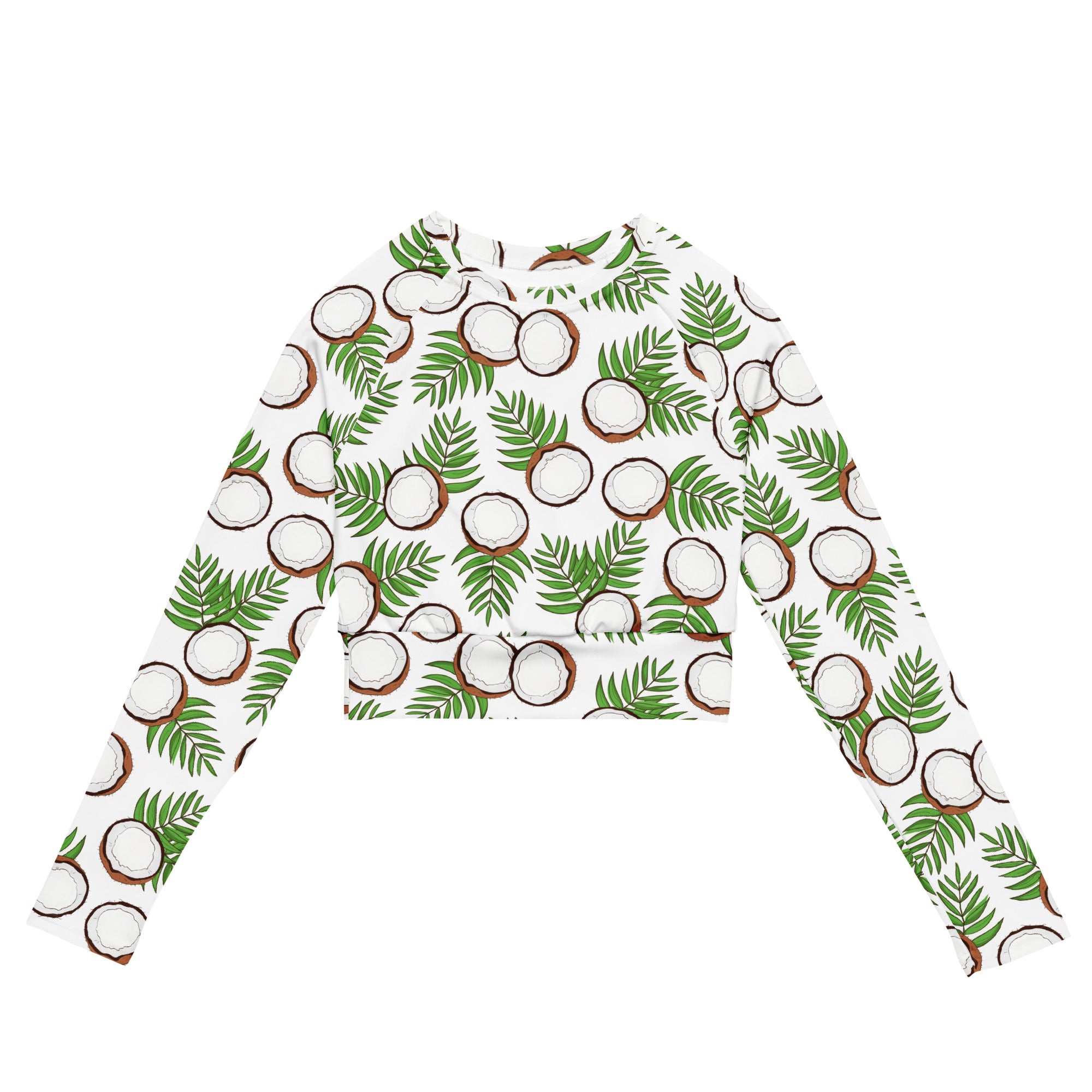 Women's Coconut Palm Long Sleeve Performance Crop Top