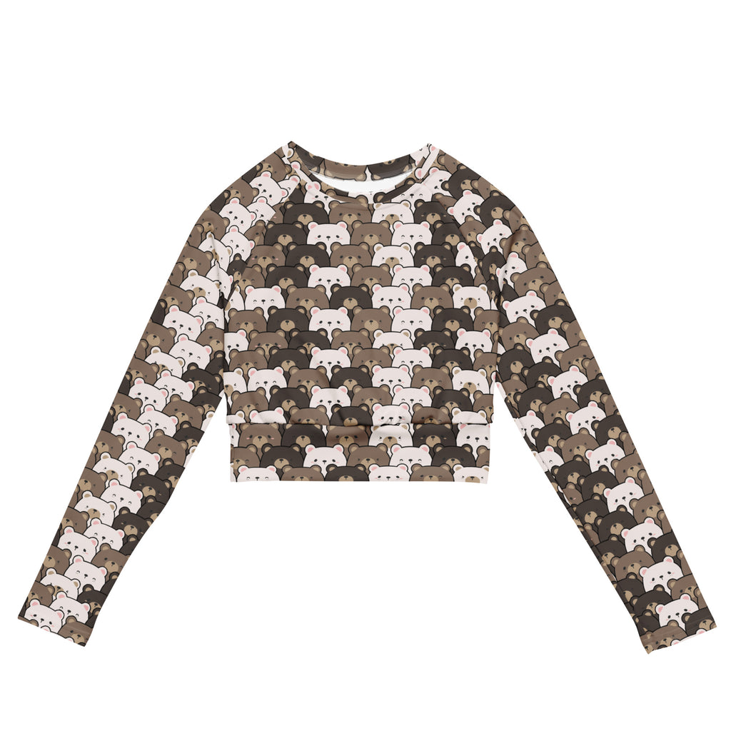 Women's Bear Face Long Sleeve Performance Crop Top
