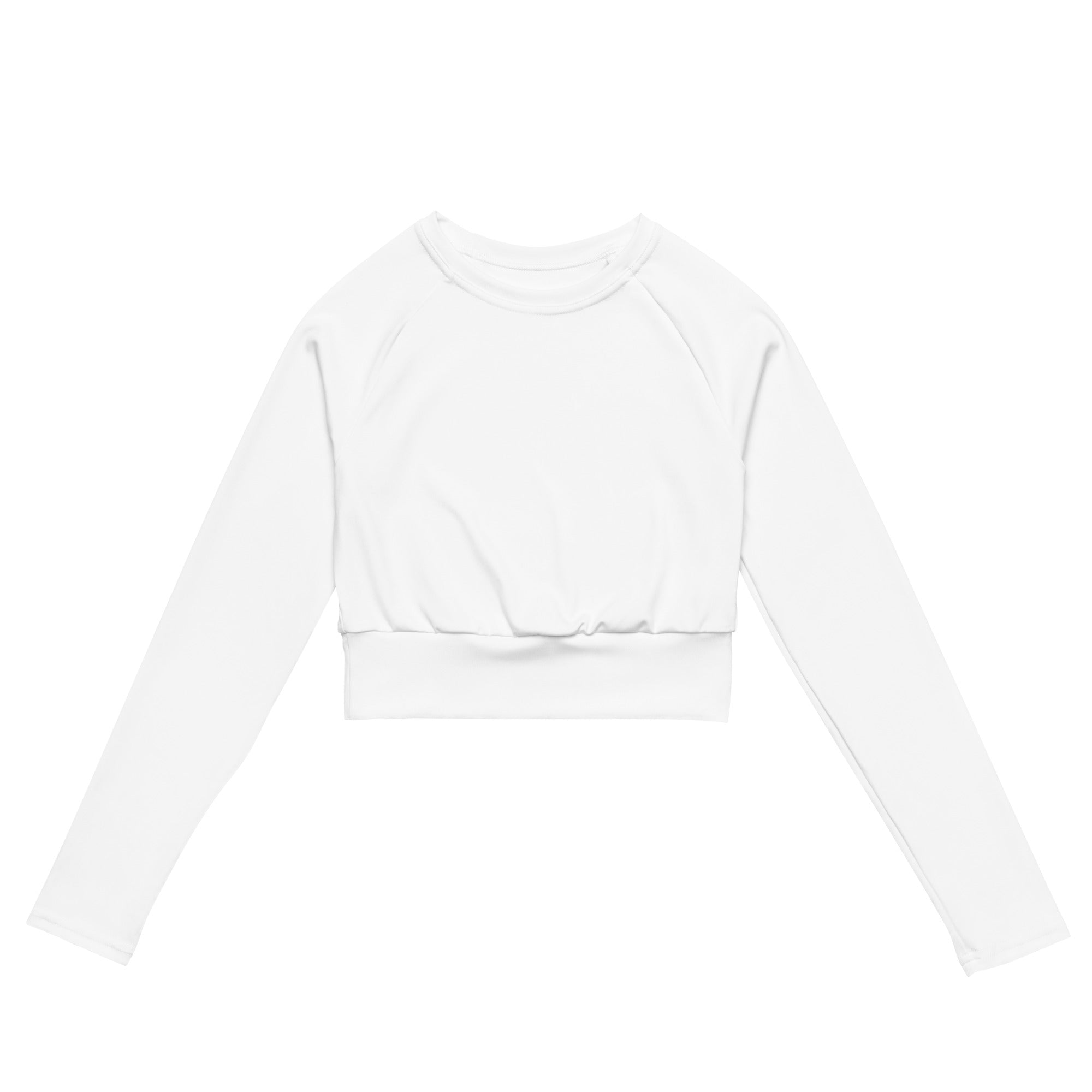 Women's White Long Sleeve Performance Crop Top