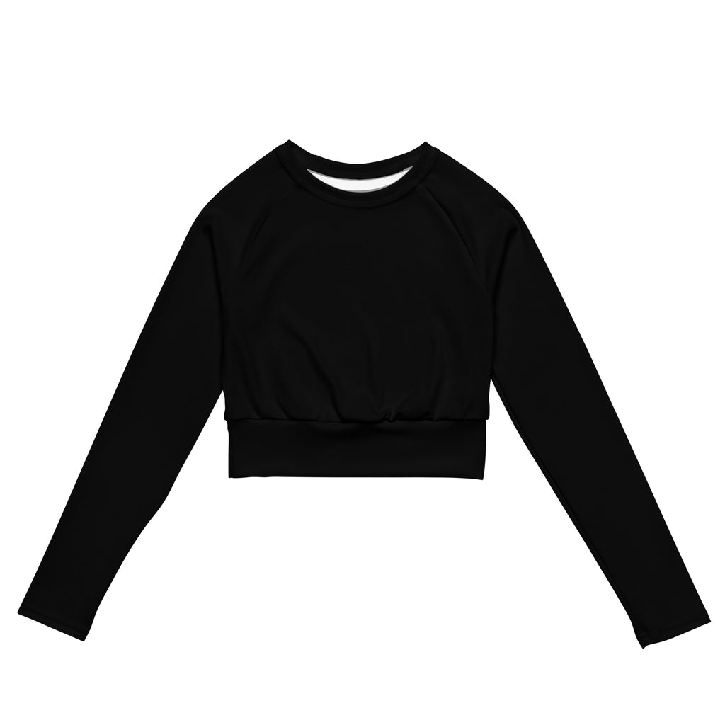 Women's Black Long Sleeve Performance Crop Top