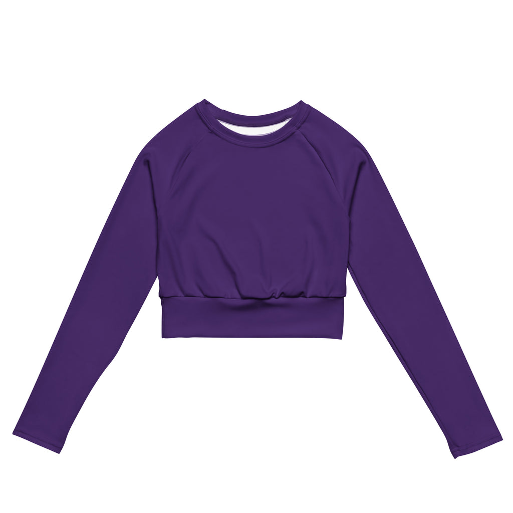 Women's Dark Purple Long Sleeve Performance Crop Top