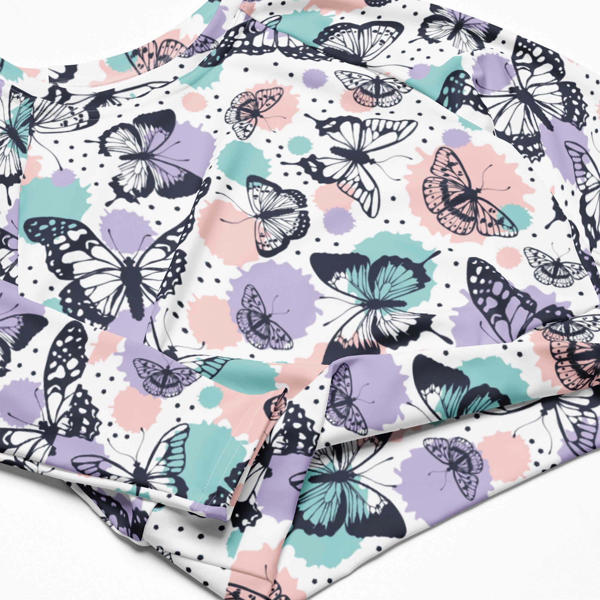 Women's Butterfly Long Sleeve Performance Crop Top