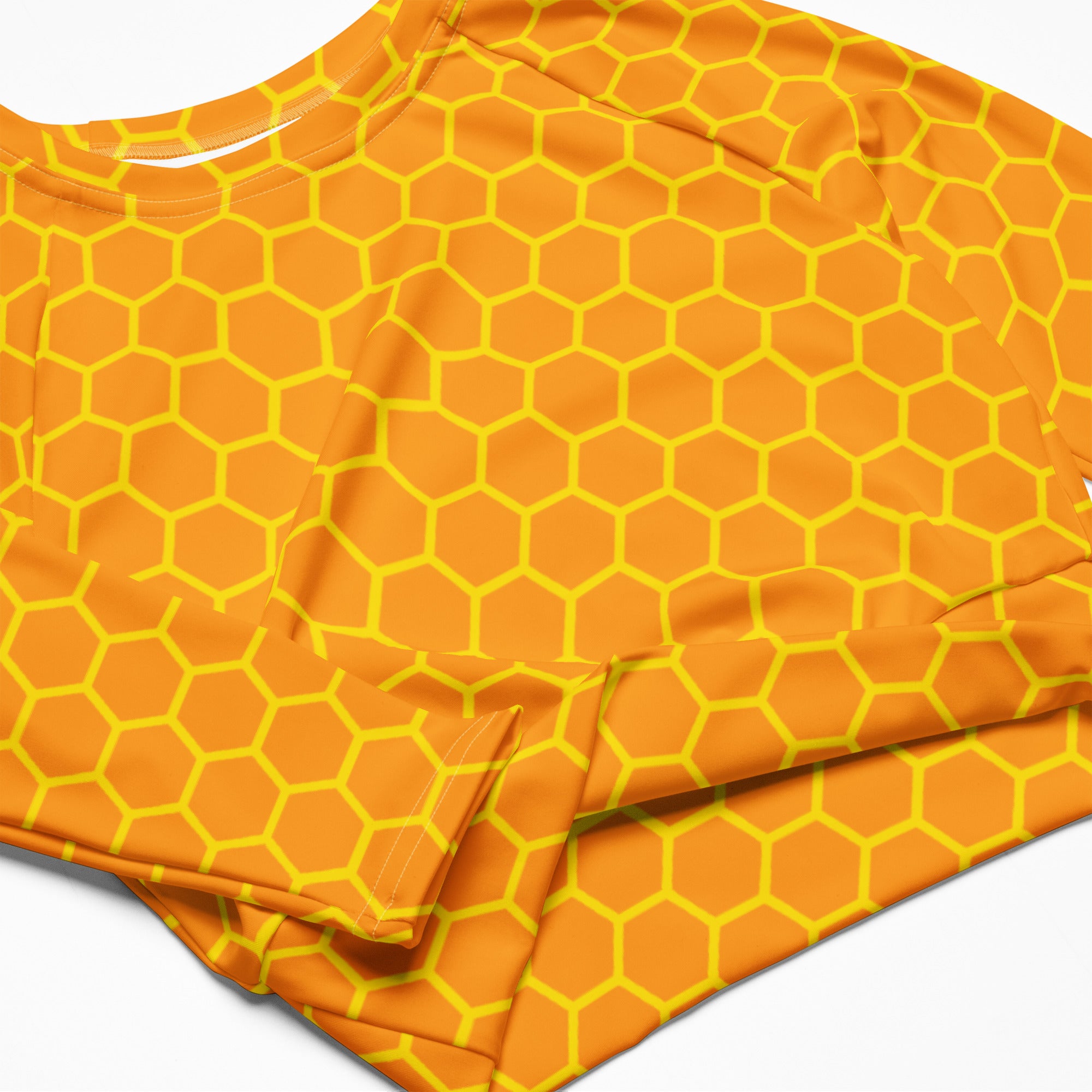 Women's Honeycomb Long Sleeve Performance Crop Top