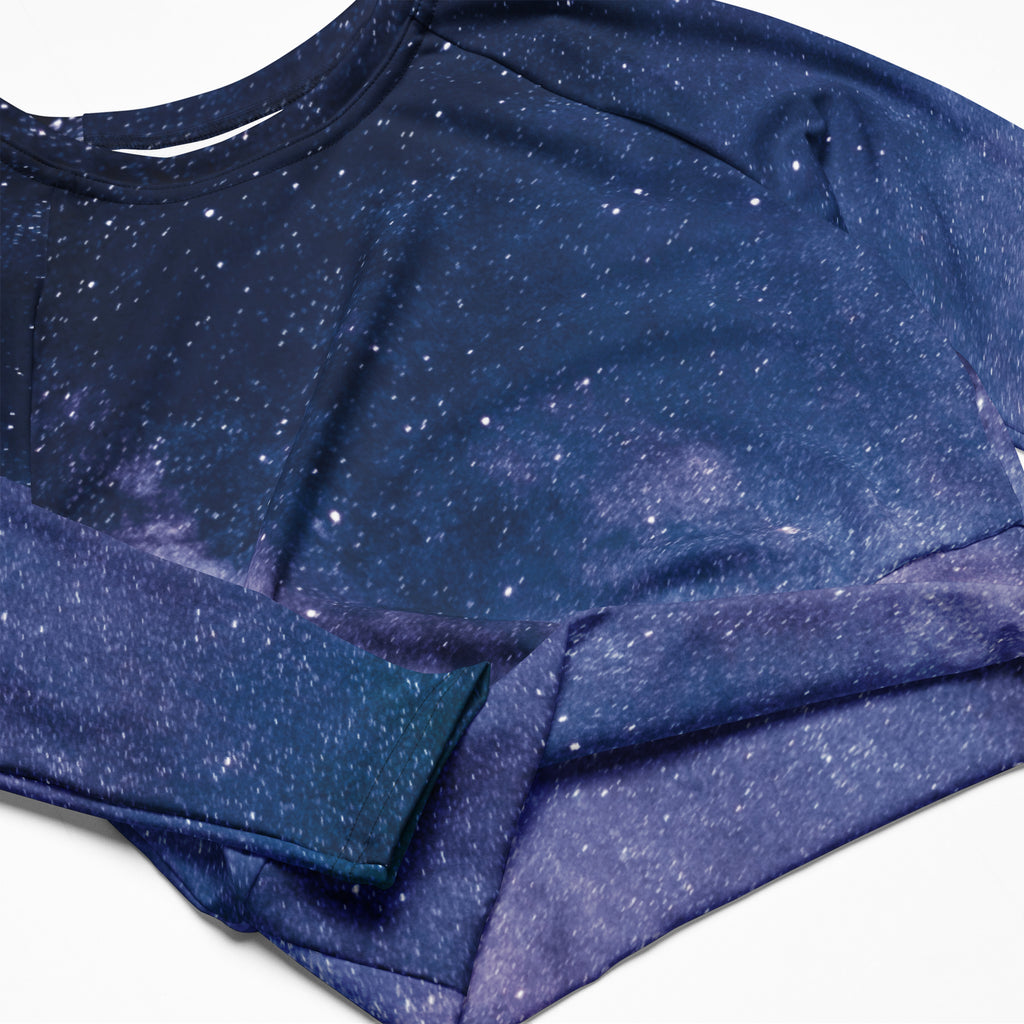 Women's Realistic Galaxy Long Sleeve Performance Crop Top