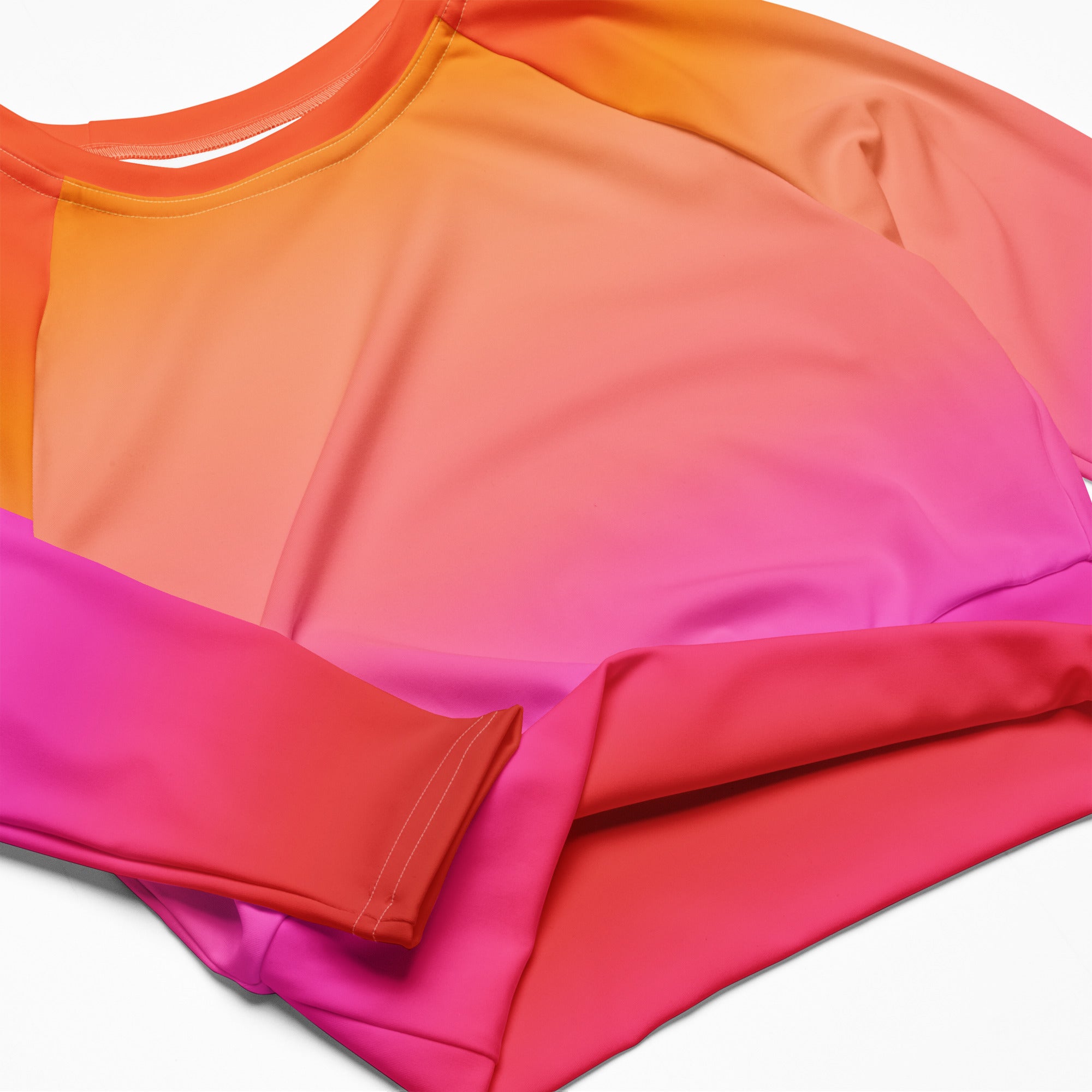 Women's Sunset Ombre Long Sleeve Performance Crop Top