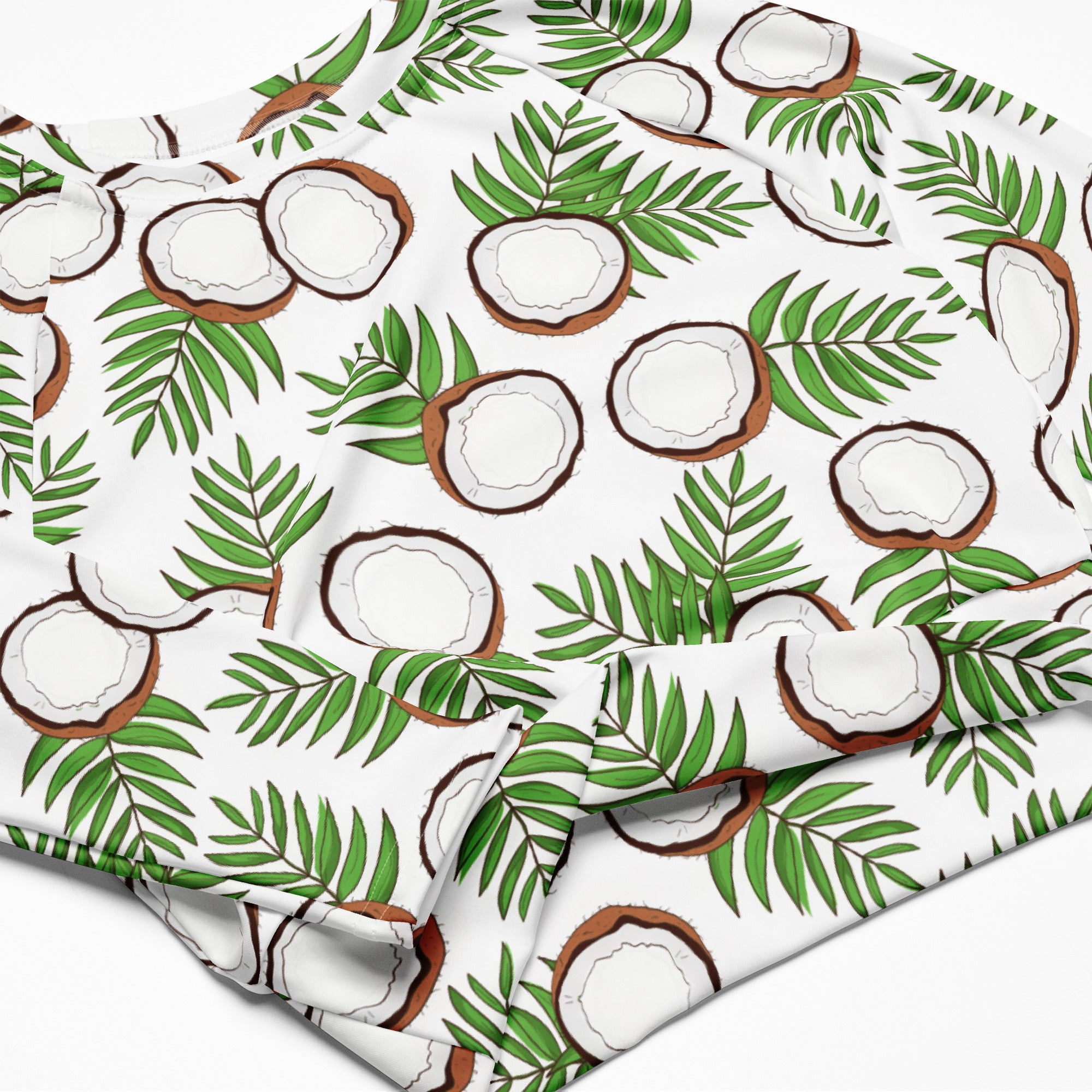 Women's Coconut Palm Long Sleeve Performance Crop Top