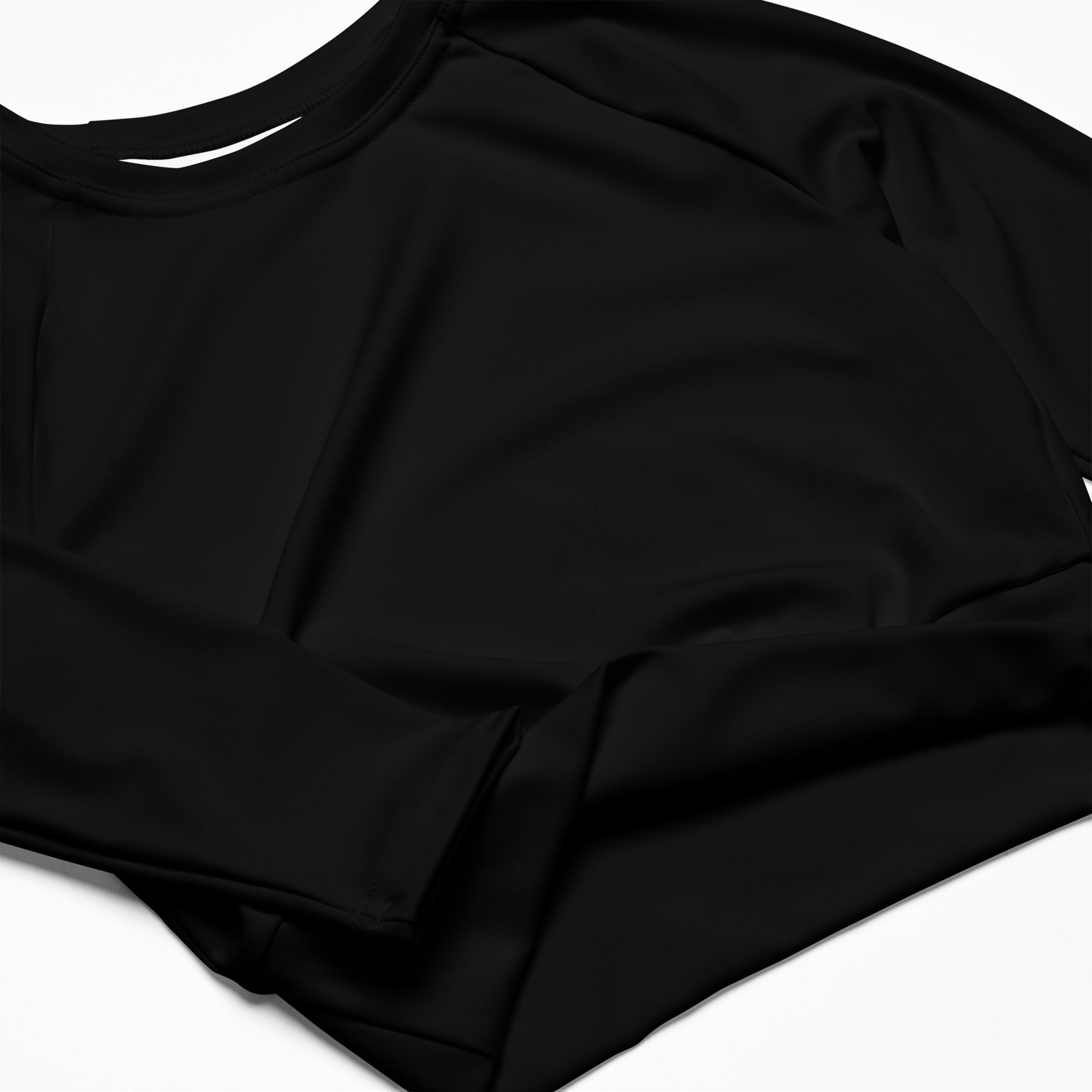 Women's Black Long Sleeve Performance Crop Top