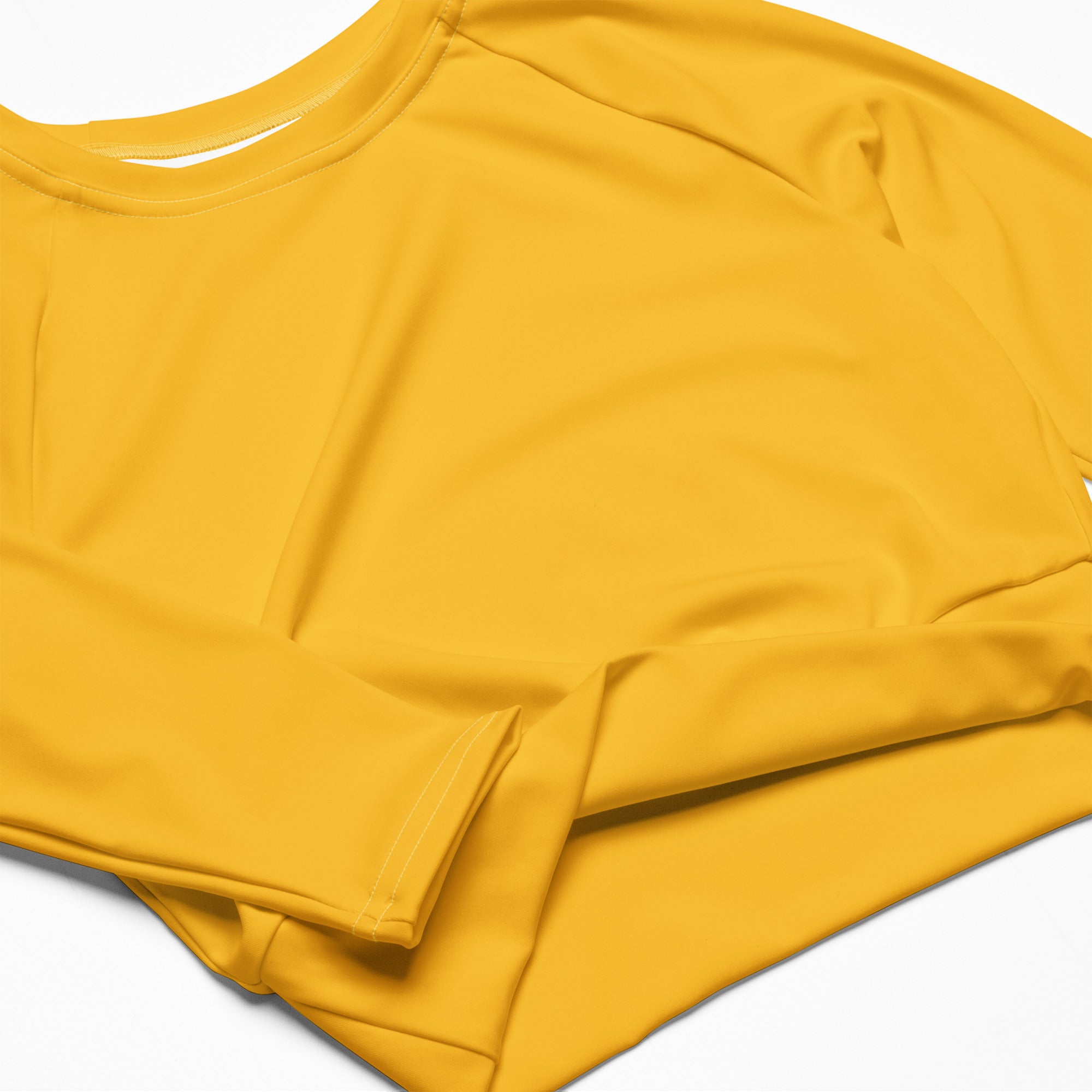 Women's Yellow Long Sleeve Performance Crop Top