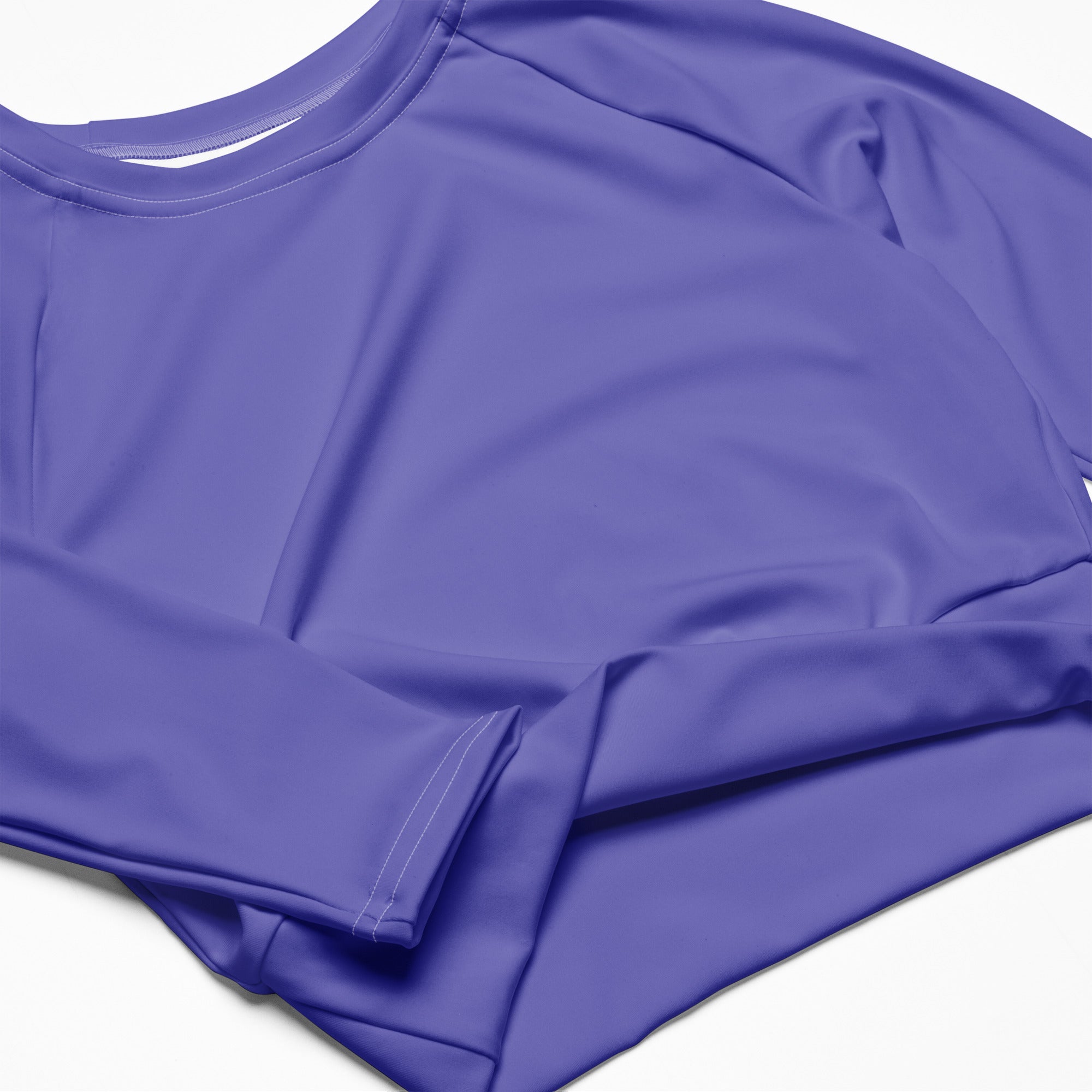 Women's Purple Long Sleeve Performance Crop Top