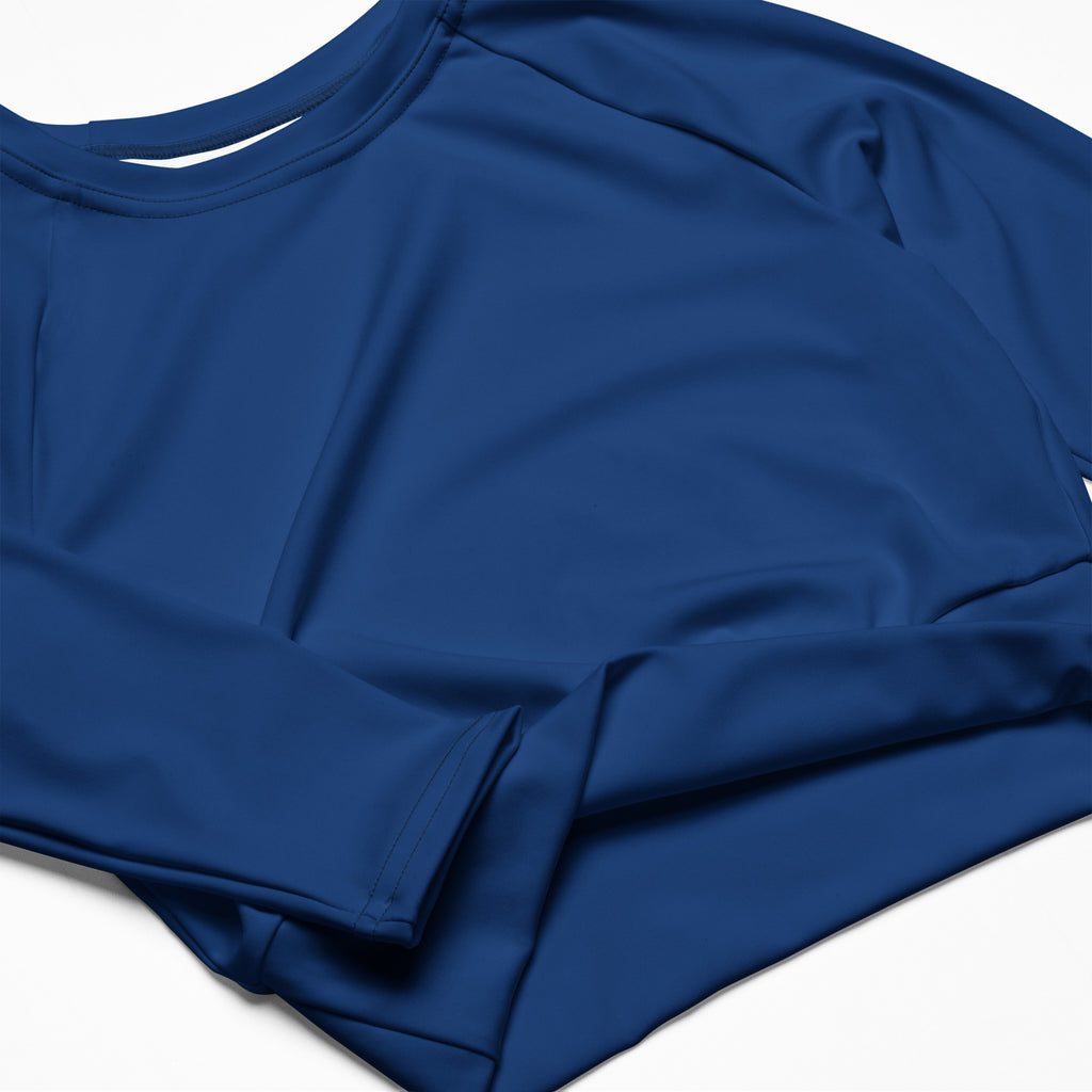 Women's Royal Blue Long Sleeve Performance Crop Top