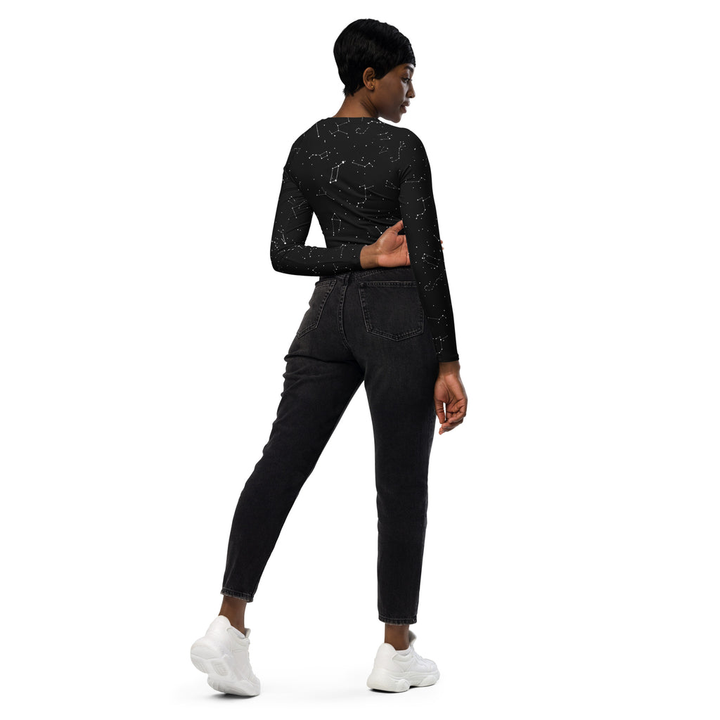 Women's Realistic Constellations Long Sleeve Performance Crop Top