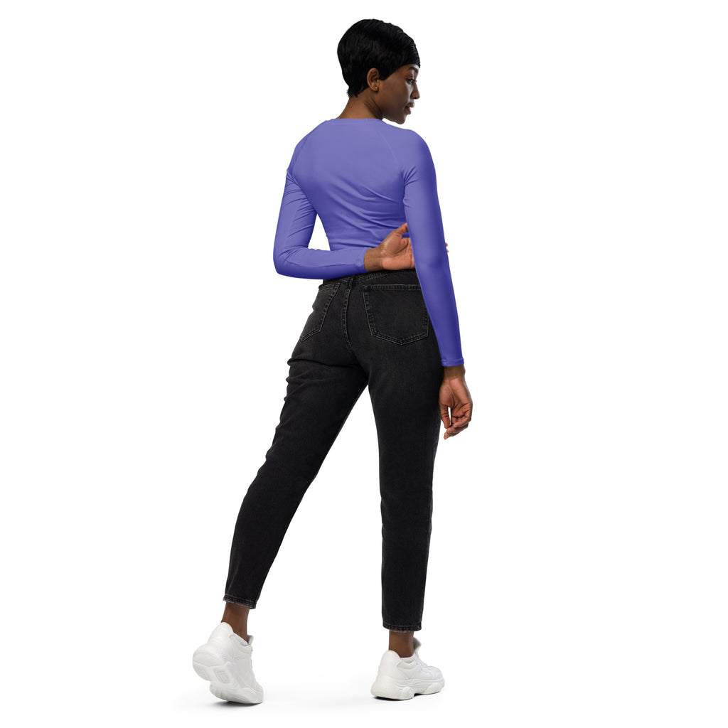 Women's Purple Long Sleeve Performance Crop Top