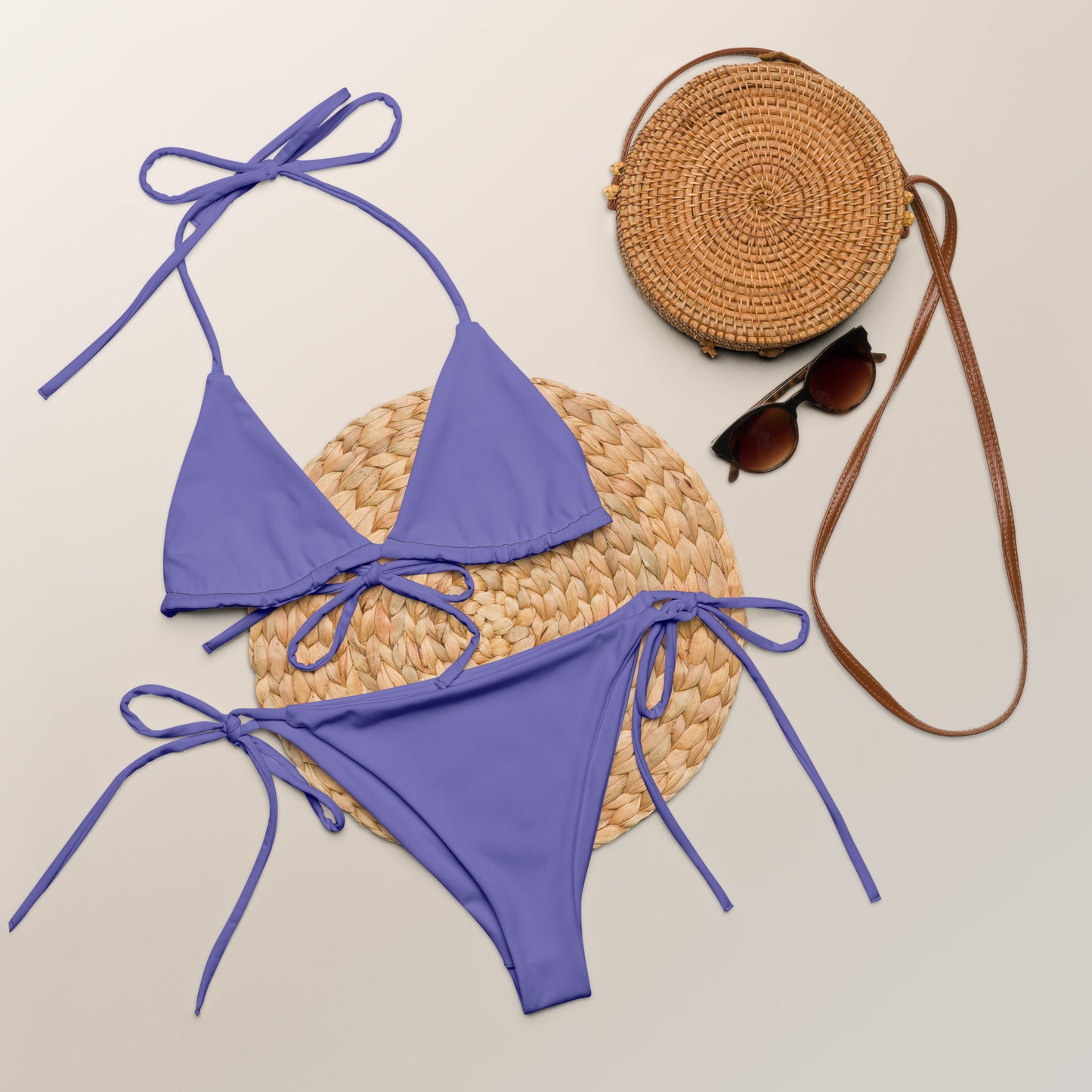 Women's Purple Buttery Soft Recycled String Bikini With UPF 50+