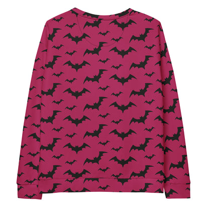 Pink Bat Halloween Sweatshirt With Brushed Inner Fleece Fabric