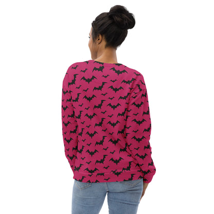 Pink Bat Halloween Sweatshirt With Brushed Inner Fleece Fabric