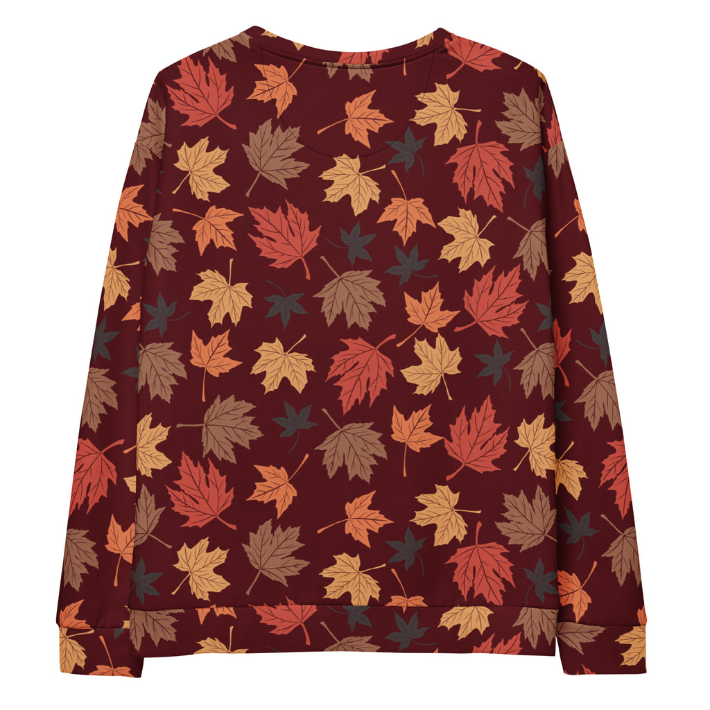 Autumn Leaves Sweatshirt With Brushed Inner Fleece Fabric