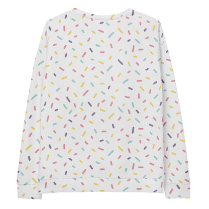 Colorful Sprinkles Sweatshirt With Brushed Inner Fleece Fabric