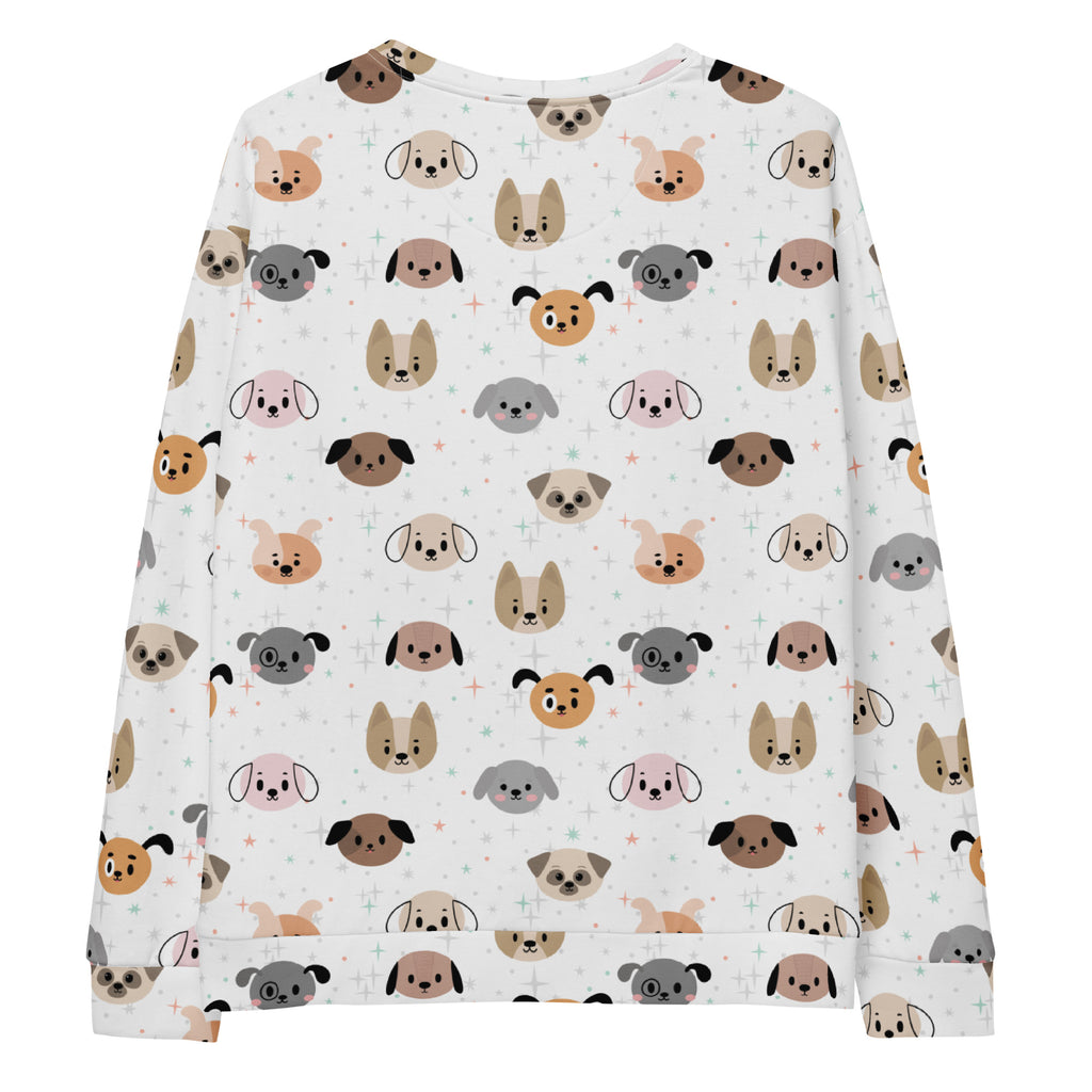 Dog Face Sweatshirt With Brushed Inner Fleece Fabric