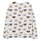 Dog Face Sweatshirt With Brushed Inner Fleece Fabric