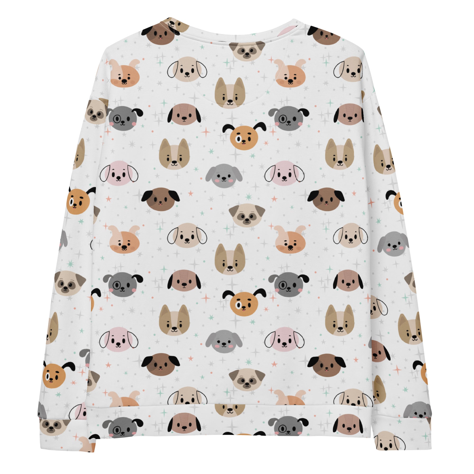 Dog Face Sweatshirt With Brushed Inner Fleece Fabric