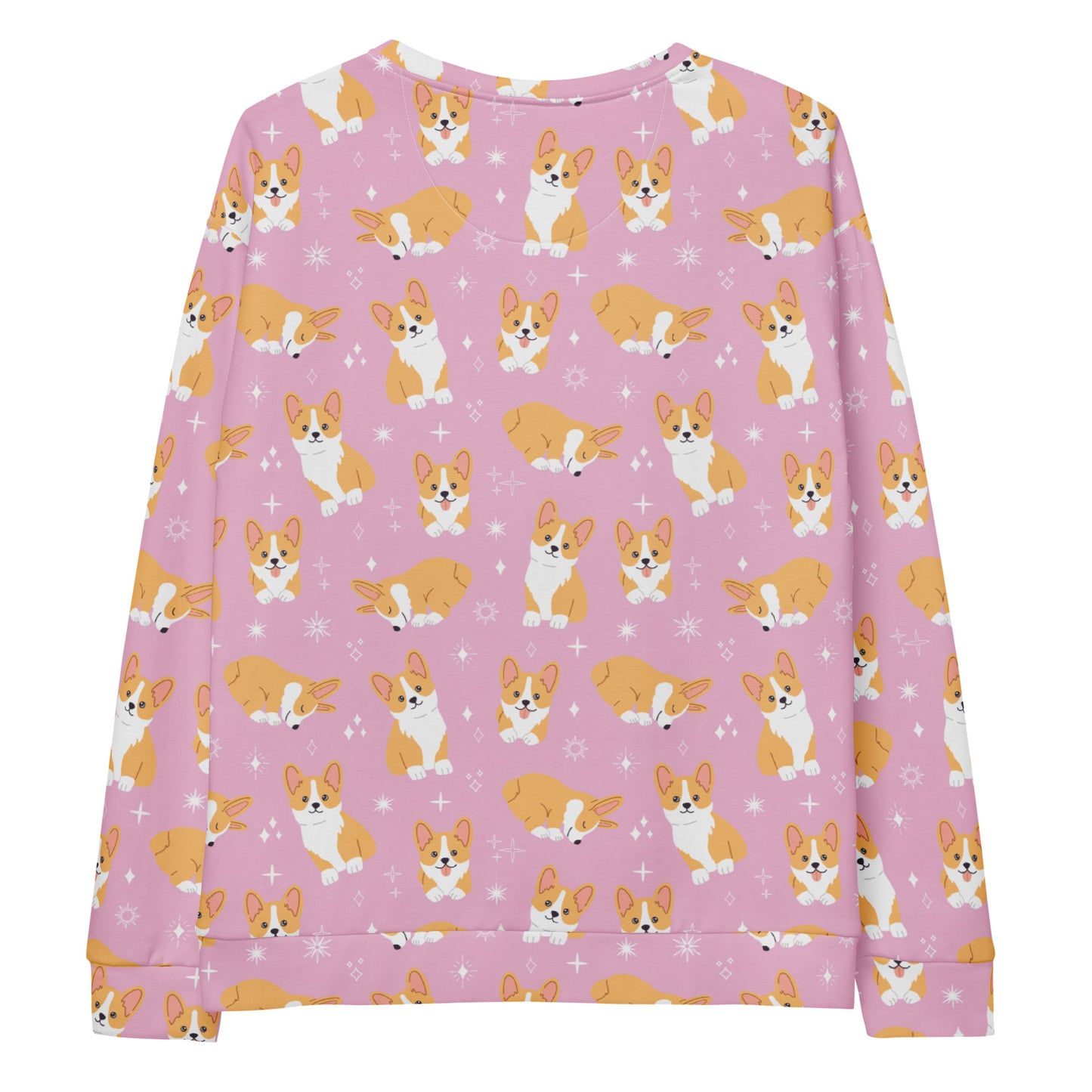 Pink Corgi Dog Sweatshirt With Brushed Inner Fleece Fabric