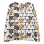 Kawaii Cat Face Sweatshirt With Brushed Inner Fleece Fabric