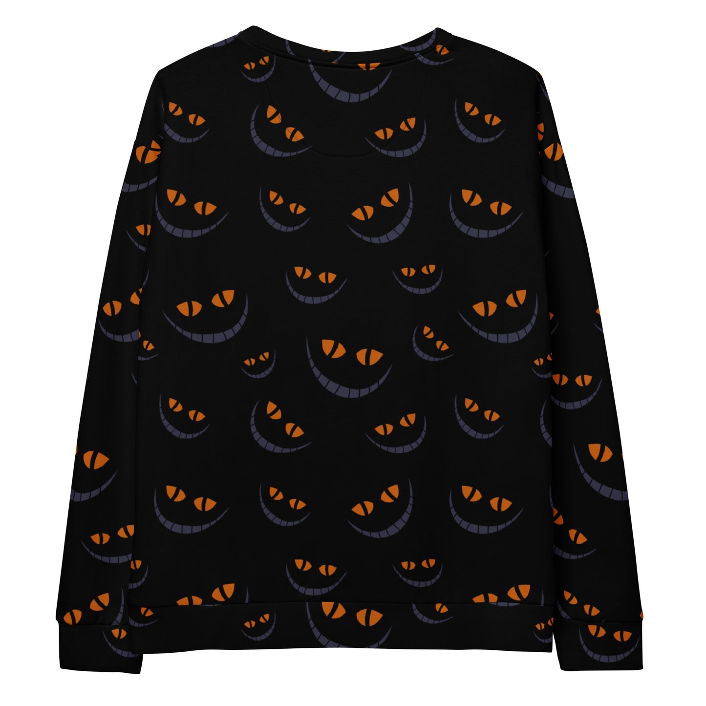 Black Cat Eyes Halloween Sweatshirt With Brushed Inner Fleece Fabric