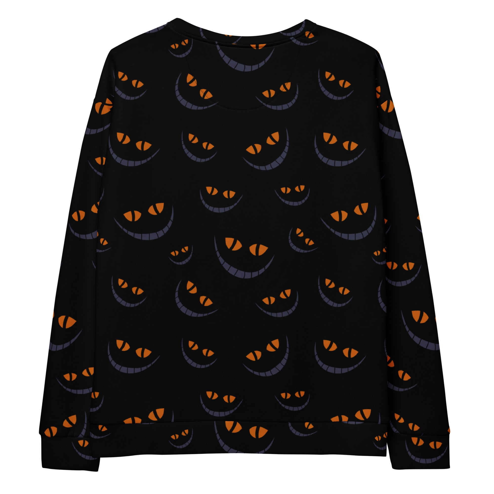Black Cat Eyes Halloween Sweatshirt With Brushed Inner Fleece Fabric