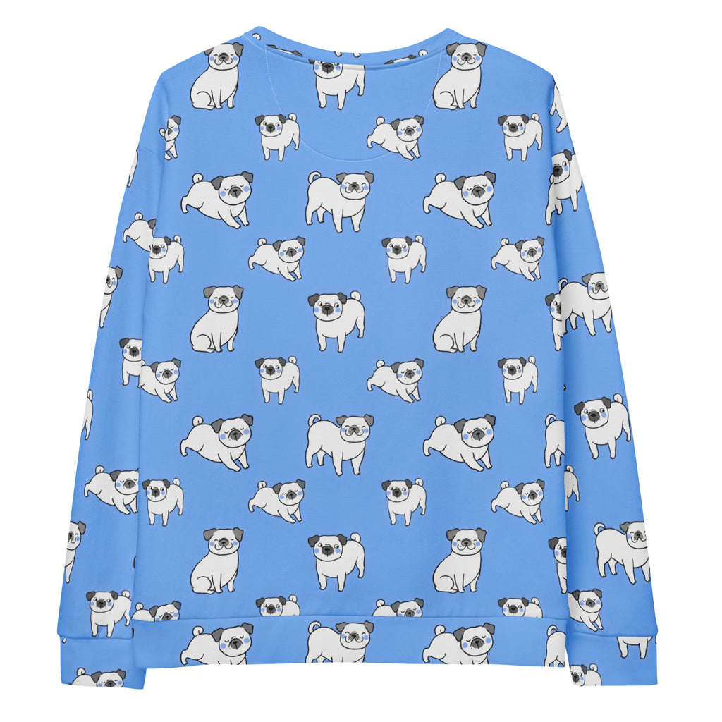 Blue Corgi Dog Sweatshirt With Brushed Inner Fleece Fabric