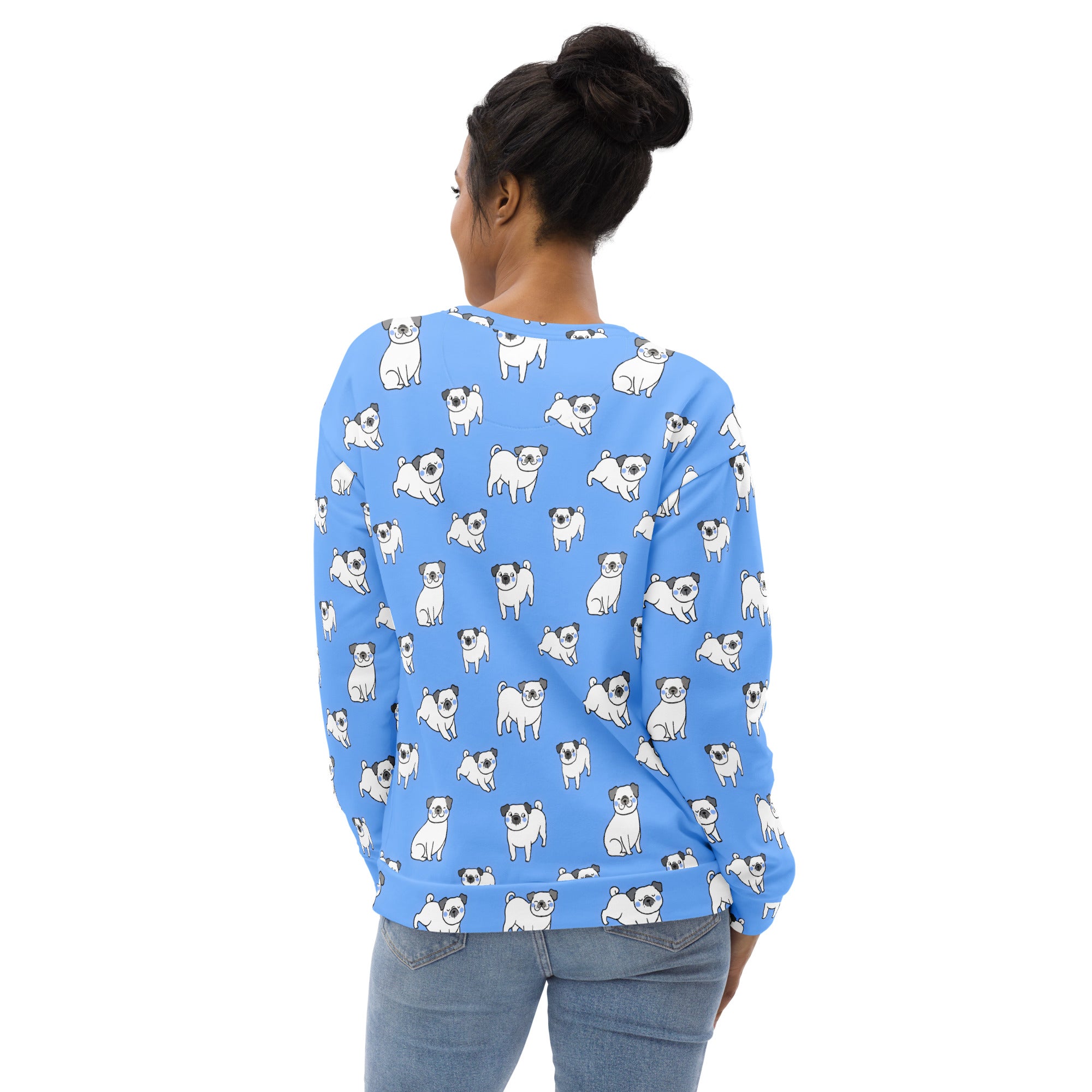 Blue Corgi Dog Sweatshirt With Brushed Inner Fleece Fabric