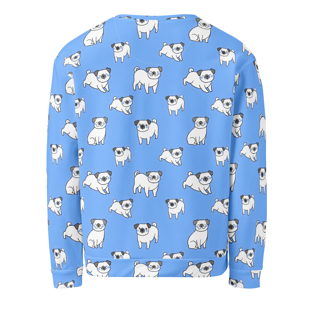 Blue Corgi Dog Sweatshirt With Brushed Inner Fleece Fabric