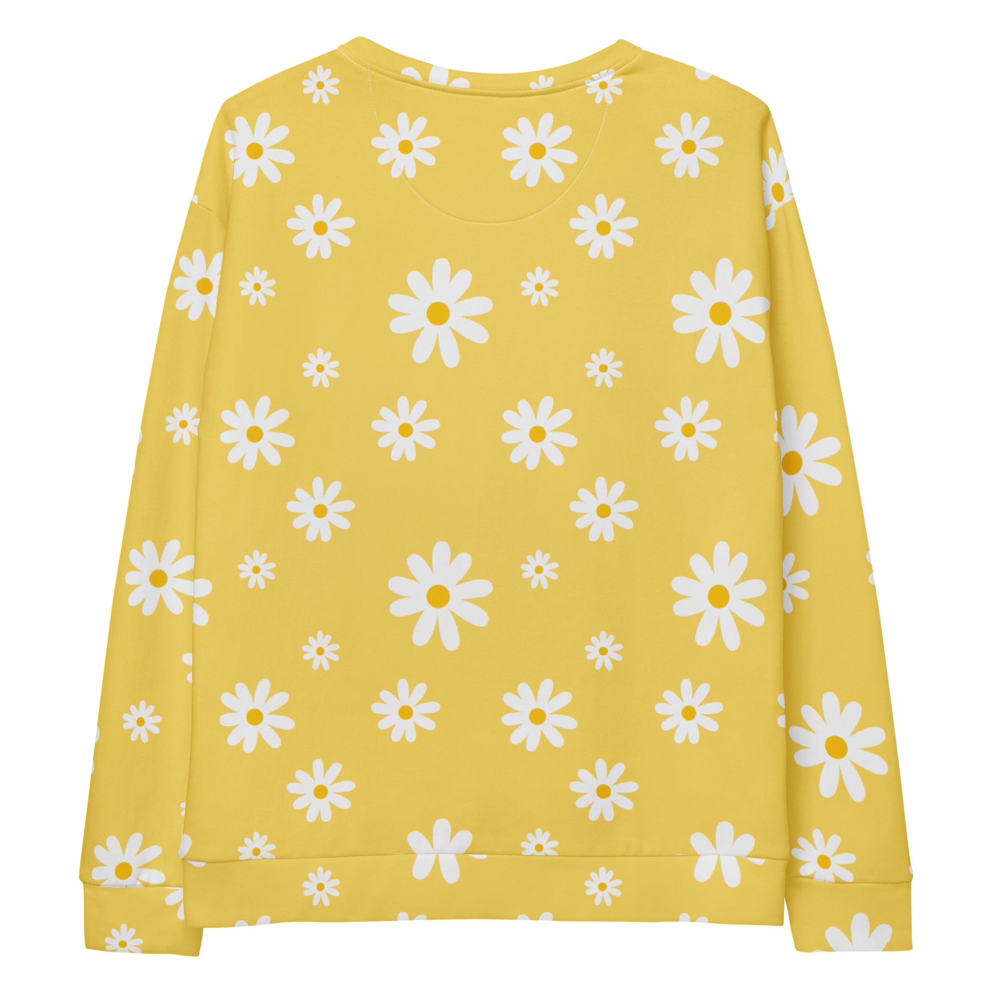 Yellow Daisy Sweatshirt With Brushed Inner Fleece Fabric