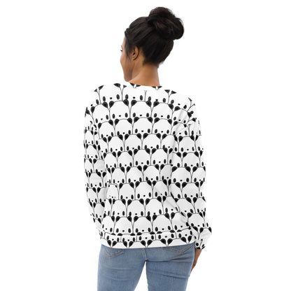 Panda Face Sweatshirt With Brushed Inner Fleece Fabric