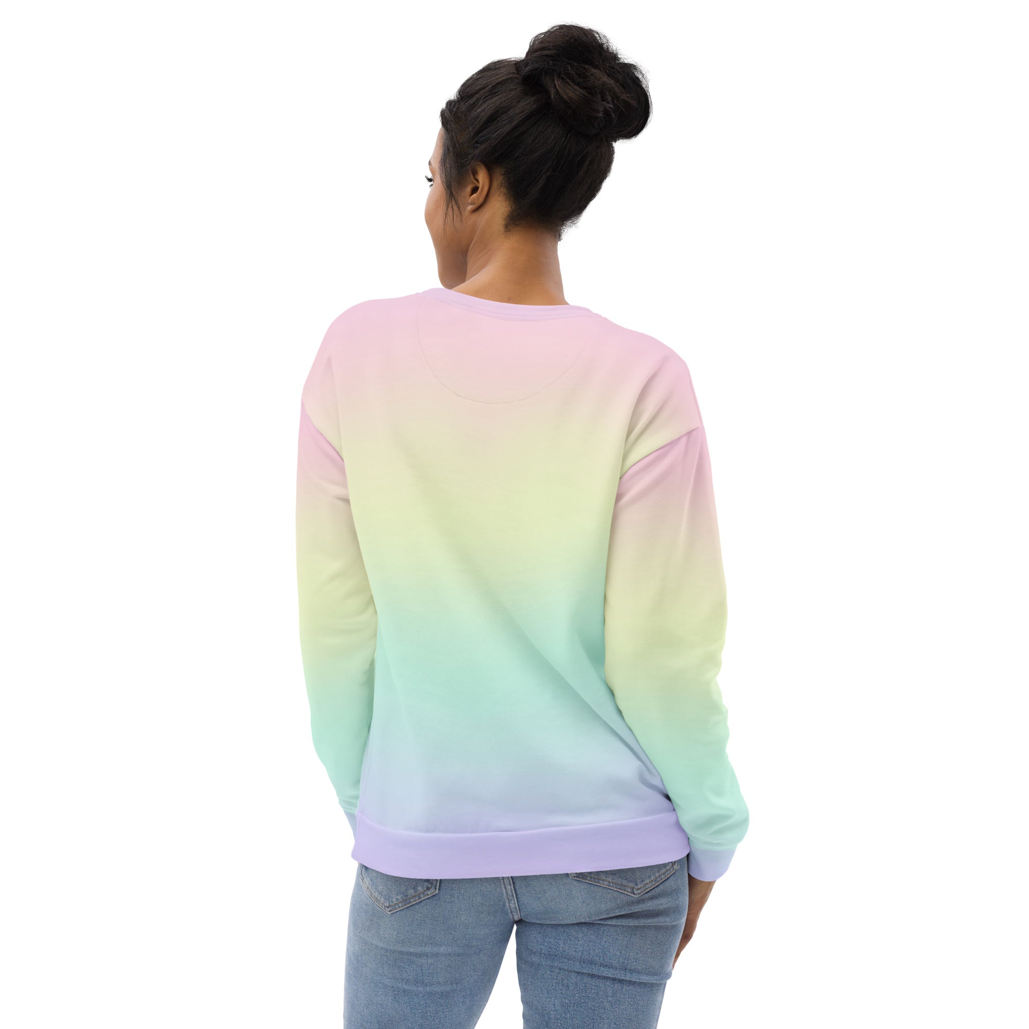 Pastel Rainbow Sweatshirt With Brushed Inner Fleece Fabric