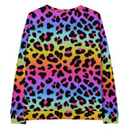 Rainbow Leopard Sweatshirt With Brushed Inner Fleece Fabric