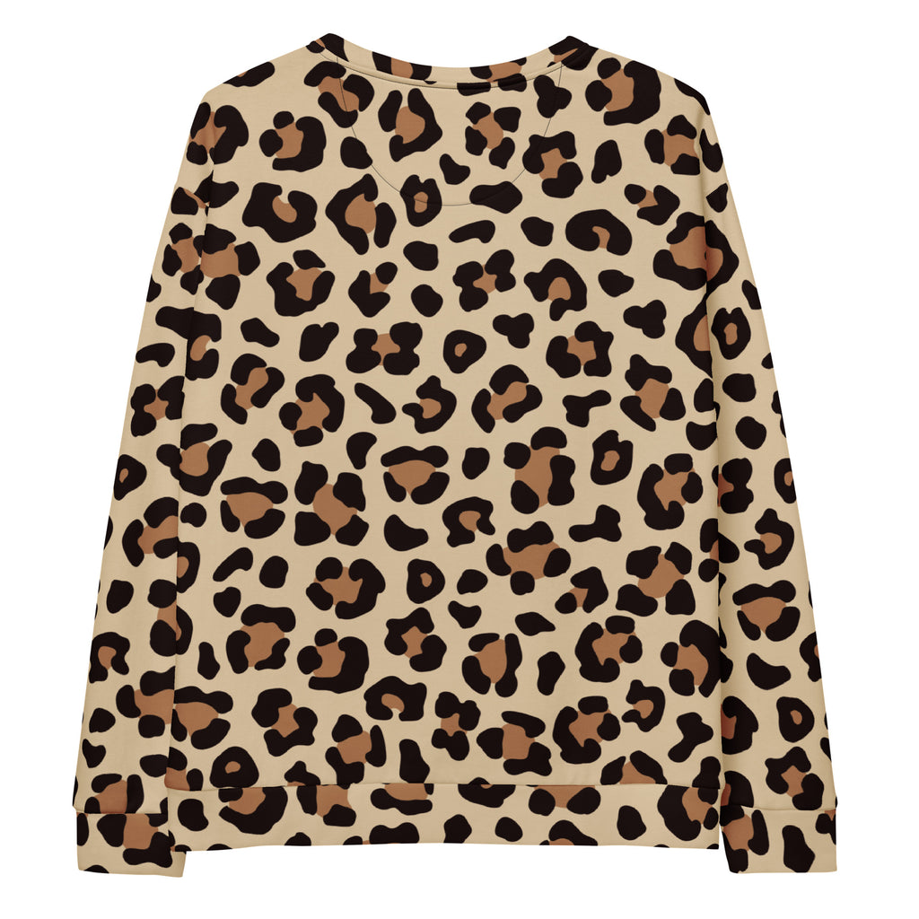 Leopard Print Sweatshirt With Brushed Inner Fleece Fabric