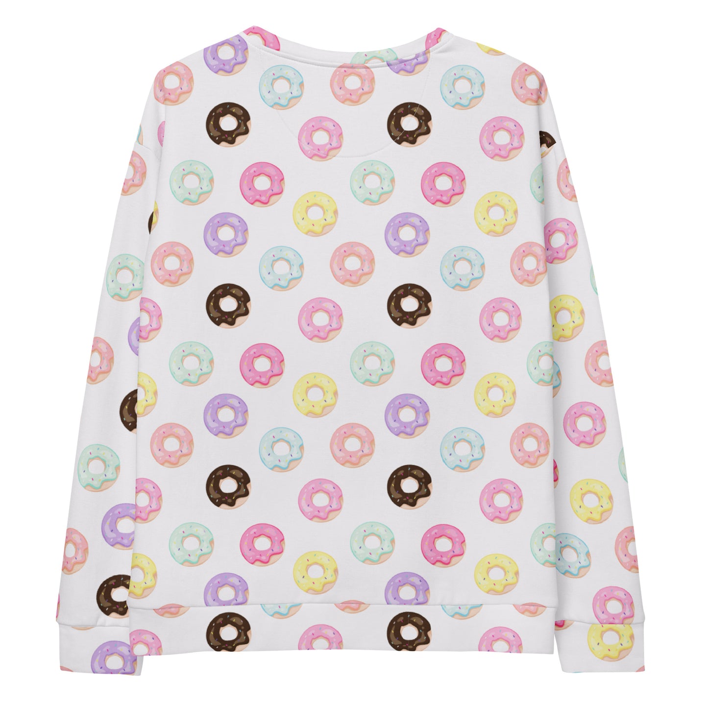 Colorful Donuts Sweatshirt With Brushed Inner Fleece Fabric
